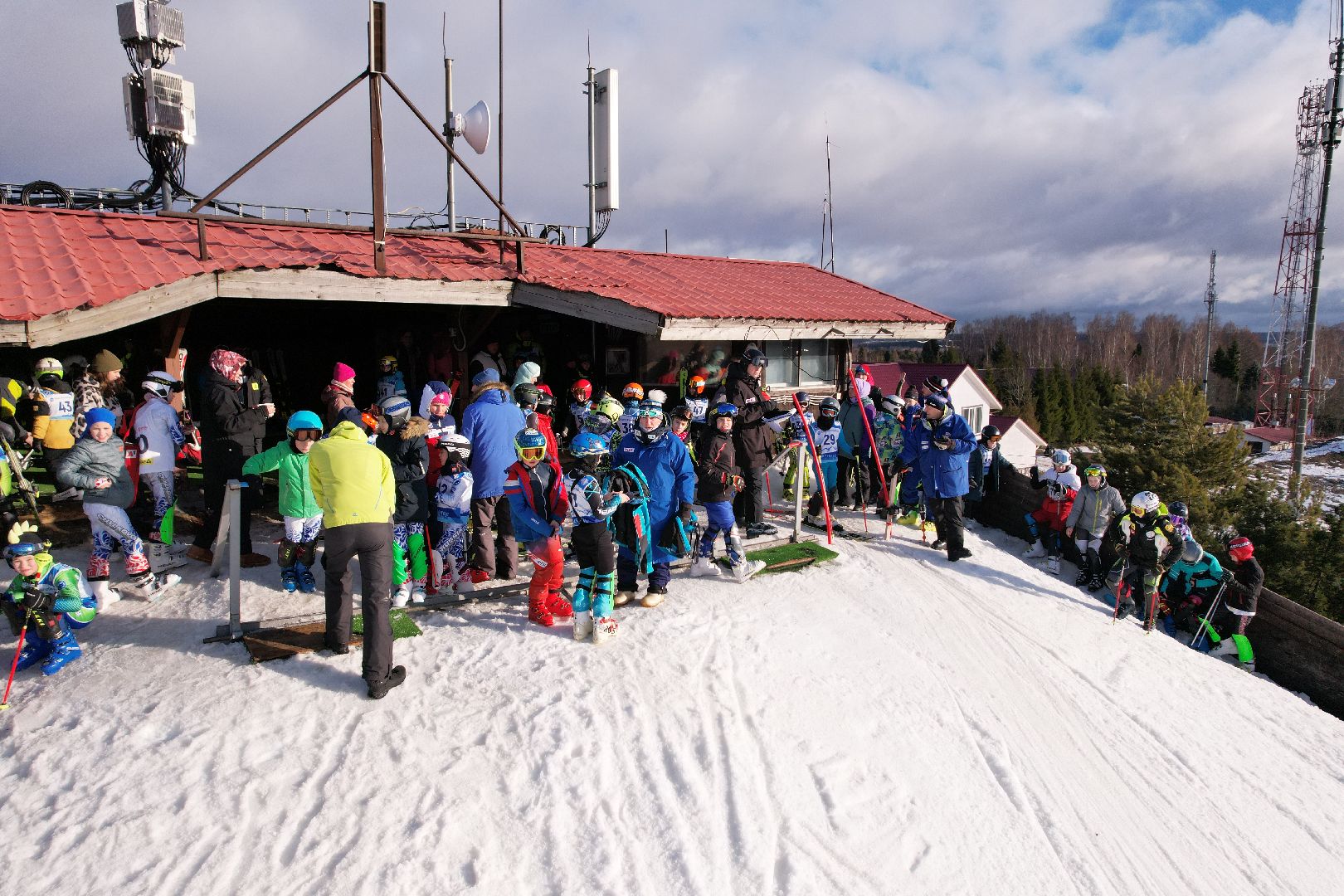 видео с коптера, горнолыжный спорт, дмитров,