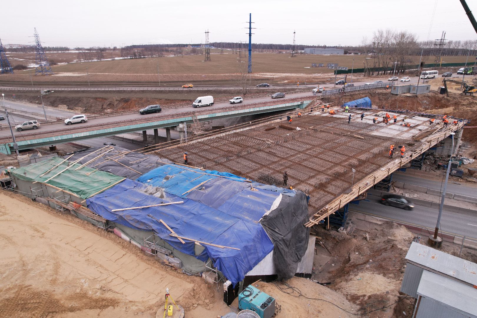 видео с коптера, дороги, ленинский го, путепровод, каширское шоссе,