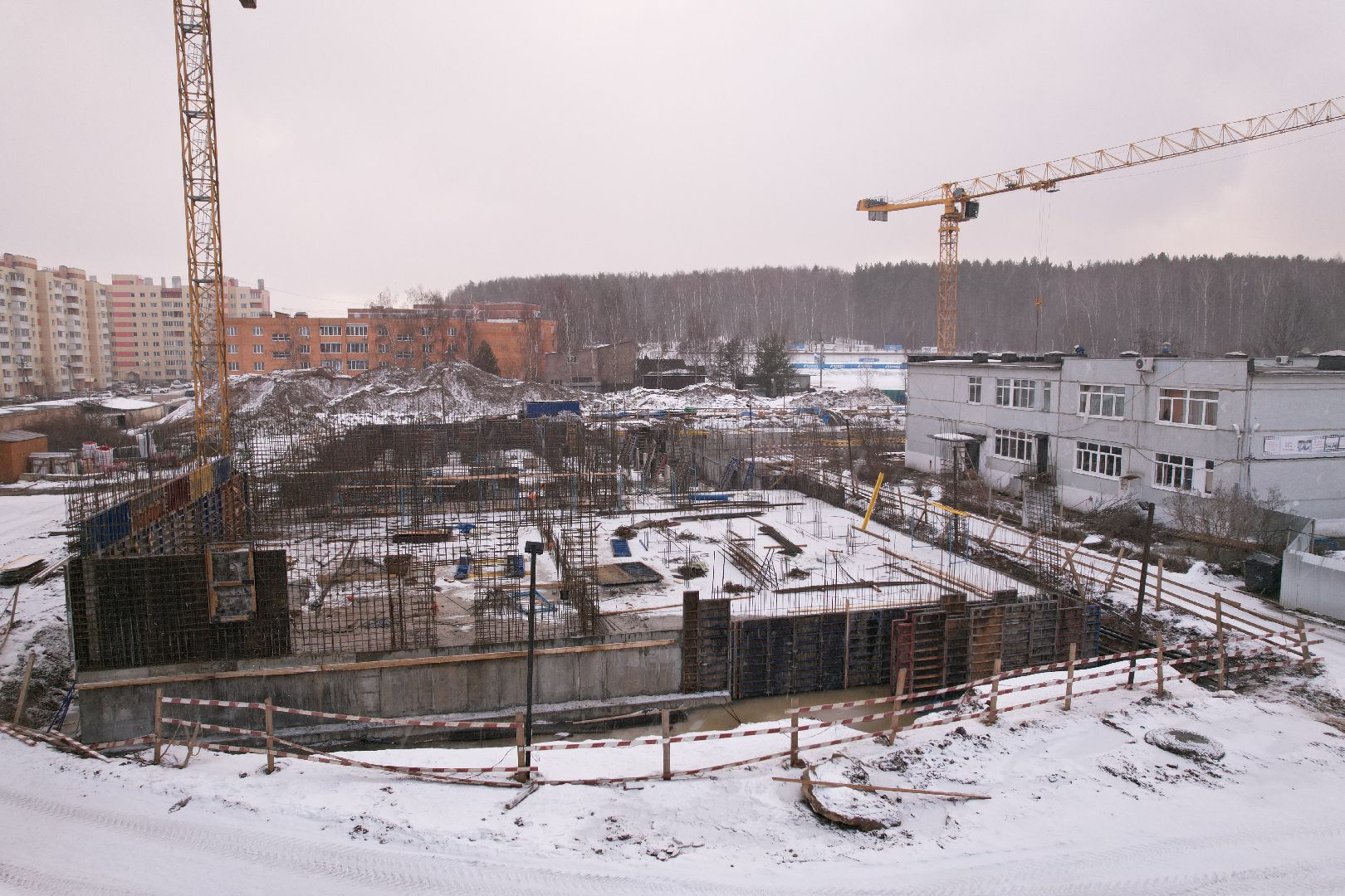 видео с коптера, школа, дмитров,