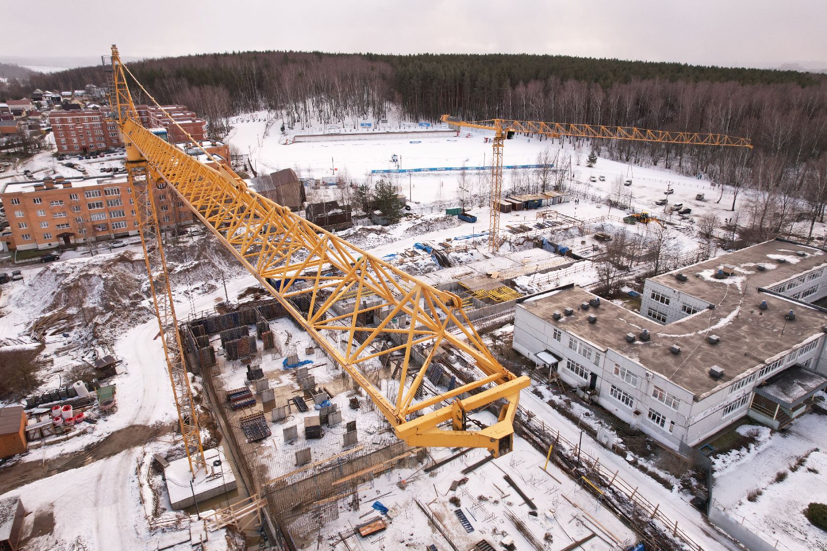 видео с коптера, школа, дмитров,