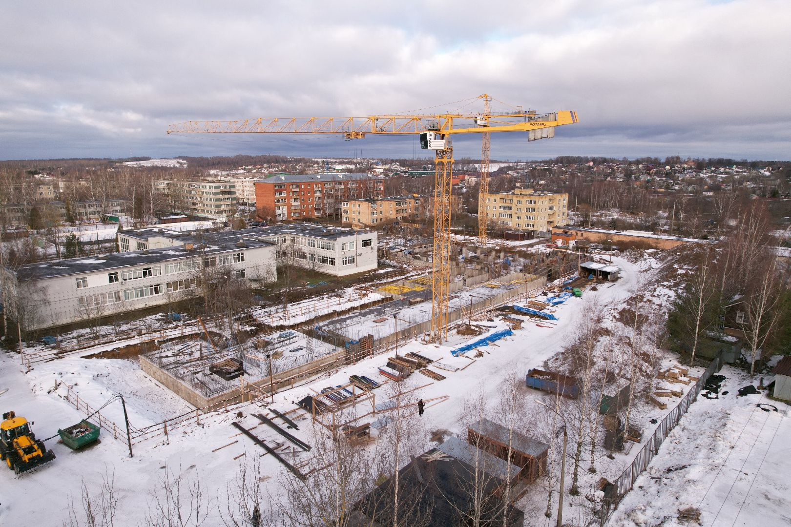 видео с коптера, школа, дмитров,