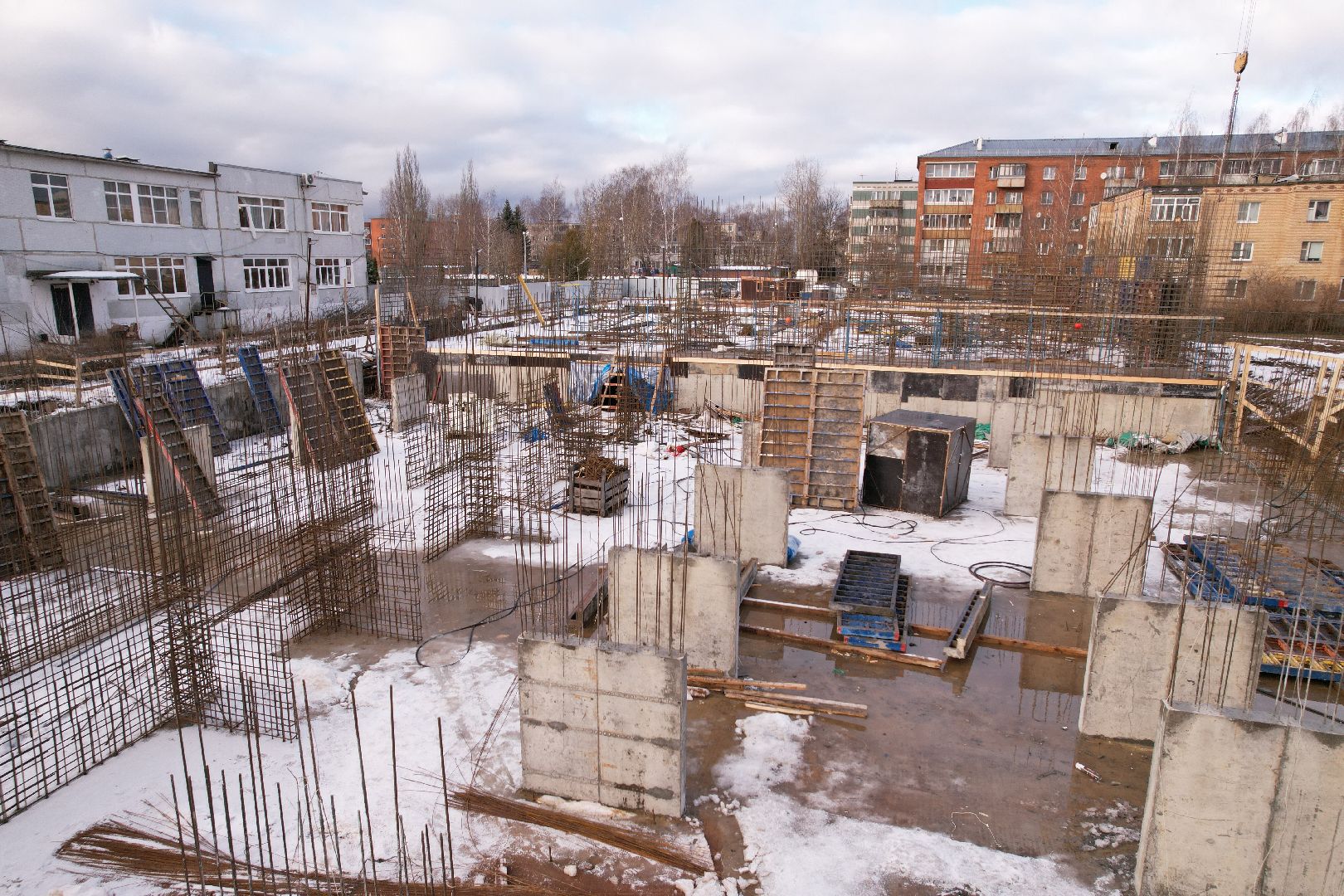 видео с коптера, школа, дмитров,