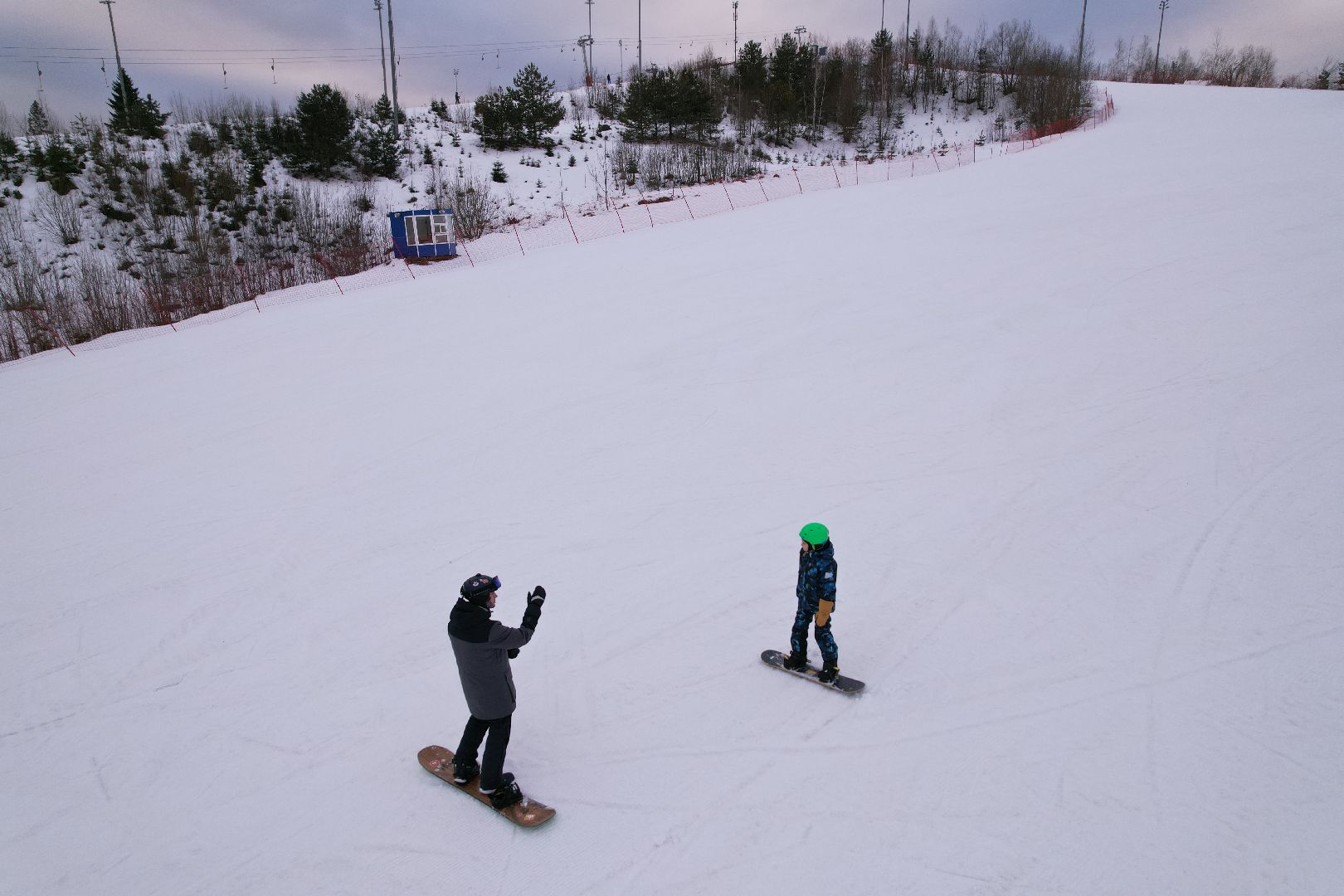 видео с коптера, горнолыжный спорт, дмитров,