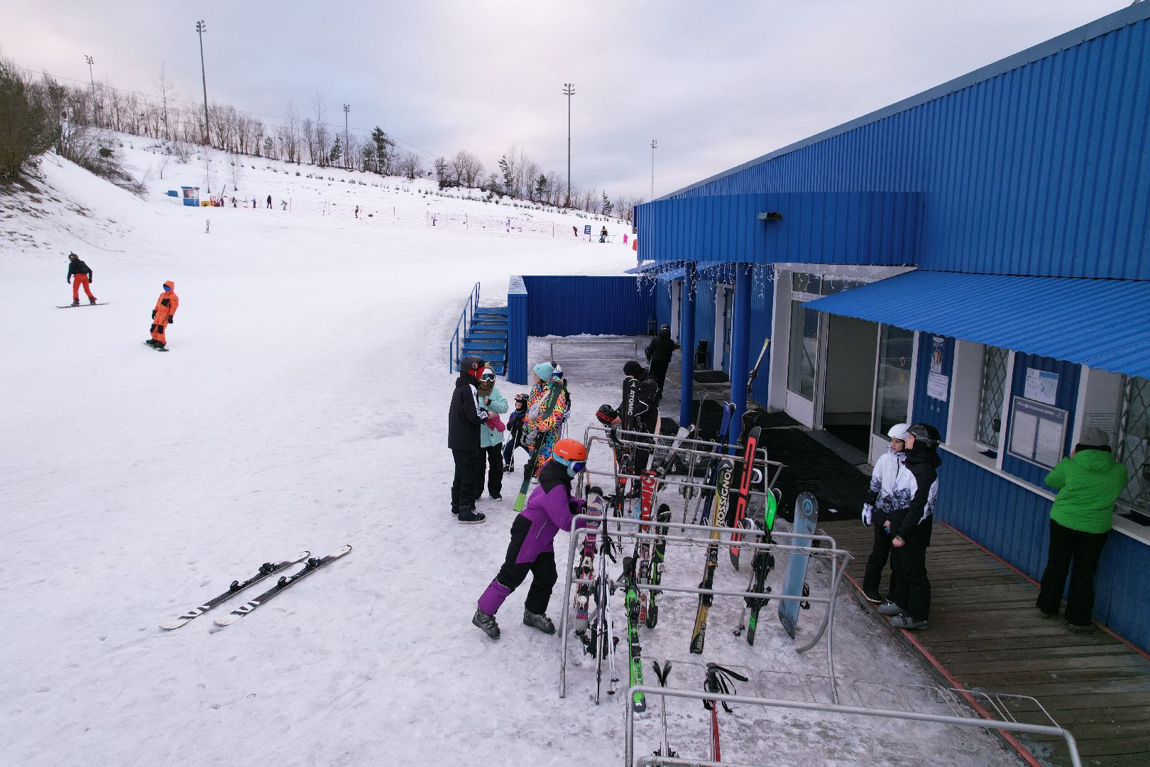 видео с коптера, горнолыжный спорт, дмитров,