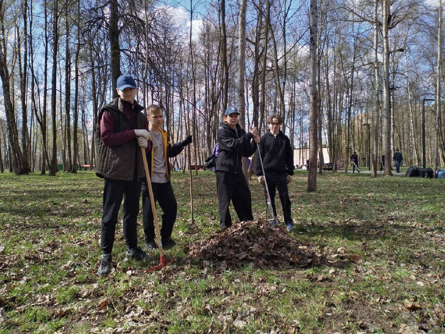 субботник, парк, дети, Лосино-Петровский