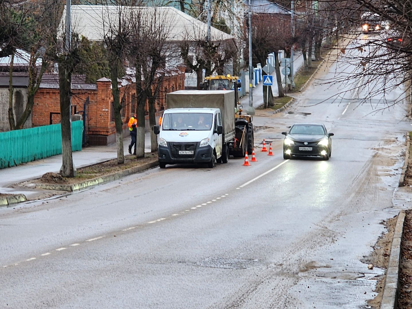 серпухов, улица чехова, ямочный ремонт дорог, комбинат благоустройства, новый асфальт,