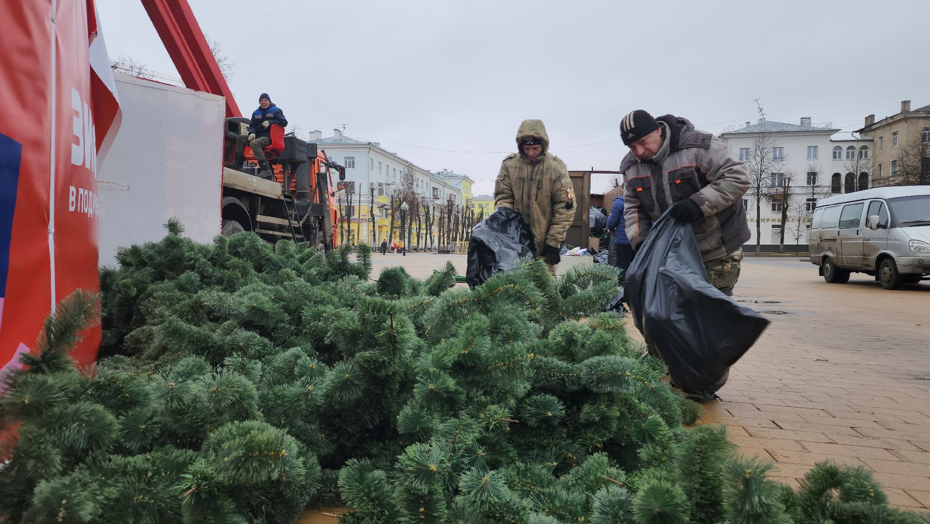 ступино, зима в подмомсковье, ёлка, вертикалки,