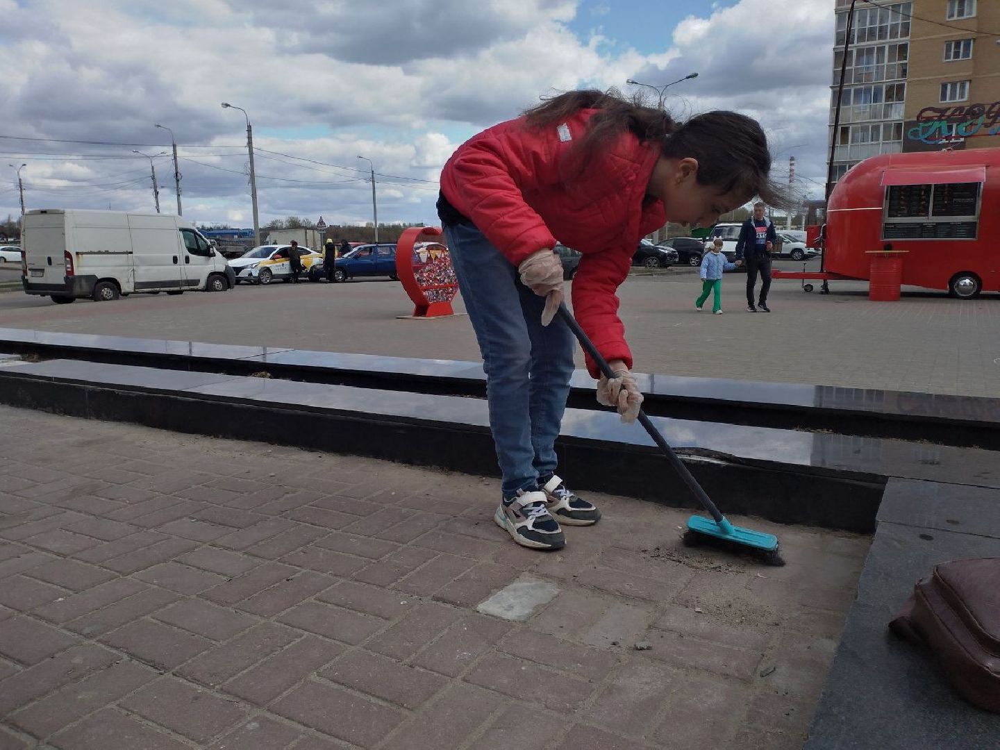 субботник, кадеты, памятник, Лосино-Петровский