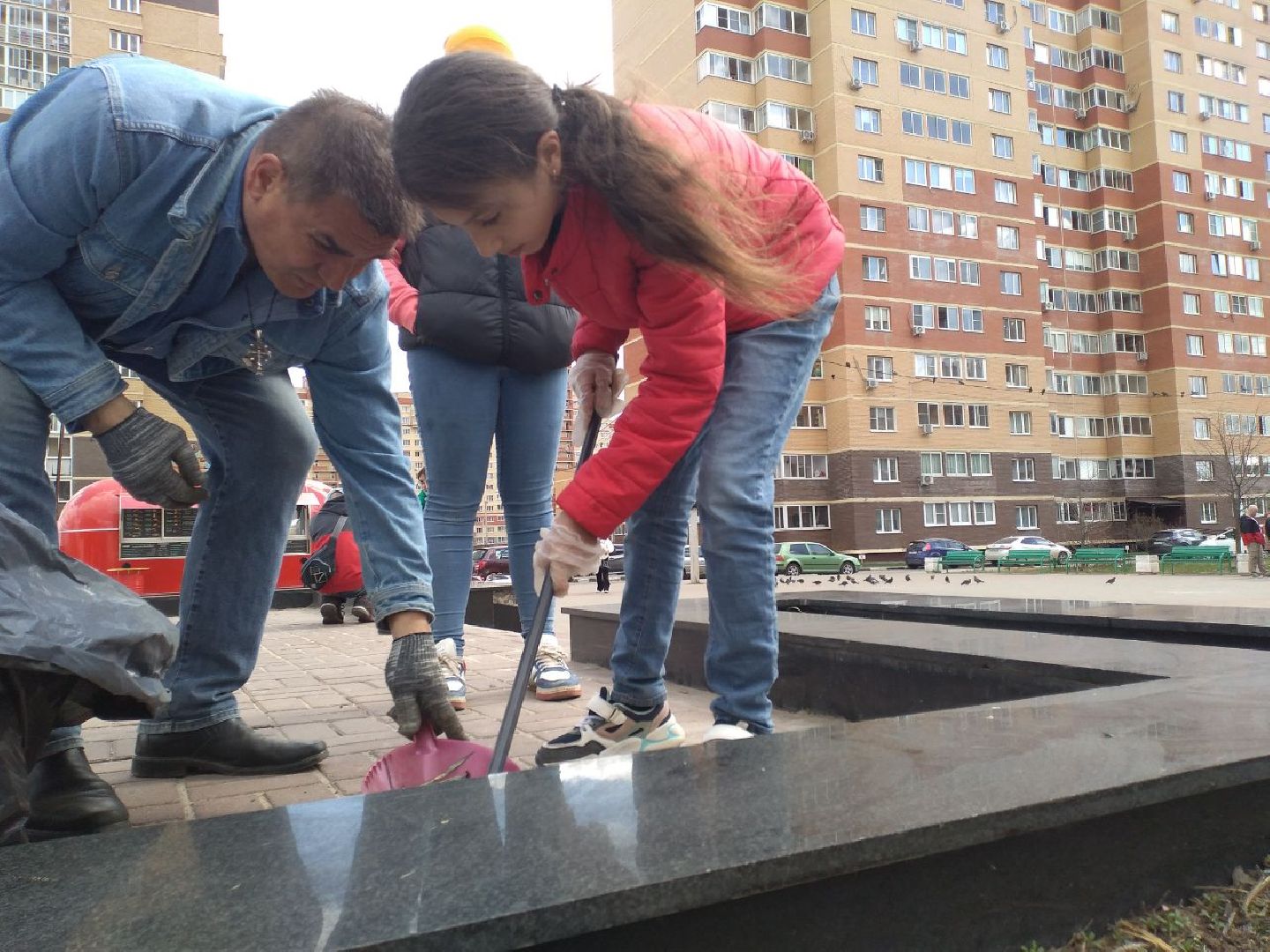 субботник, кадеты, памятник, Лосино-Петровский