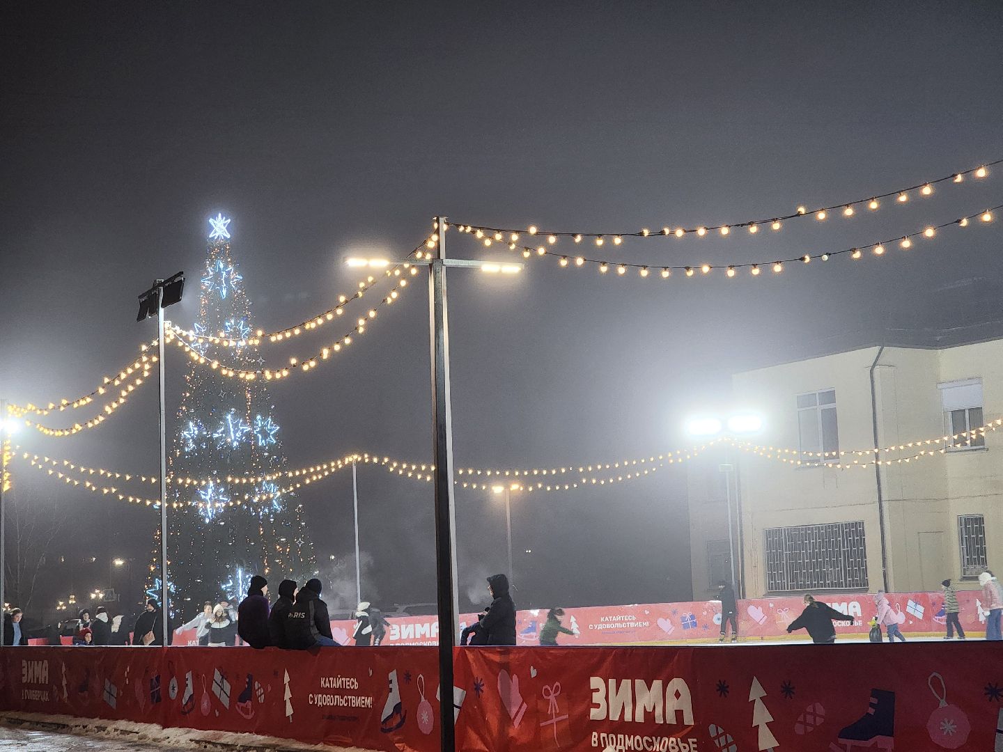 Каток, Парк, Новый год,