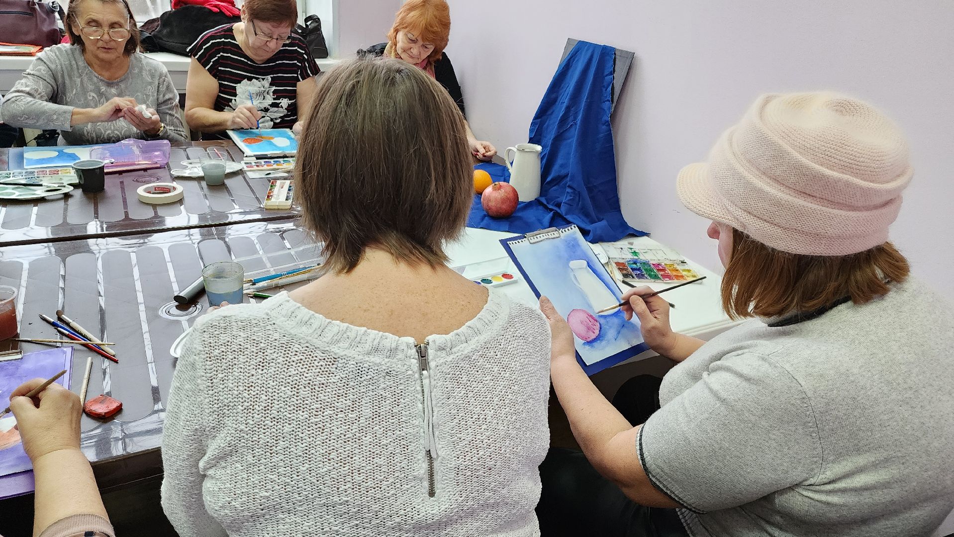 кашира, рисование, активное долголетие, кружок, натюрморт, вертикалки,