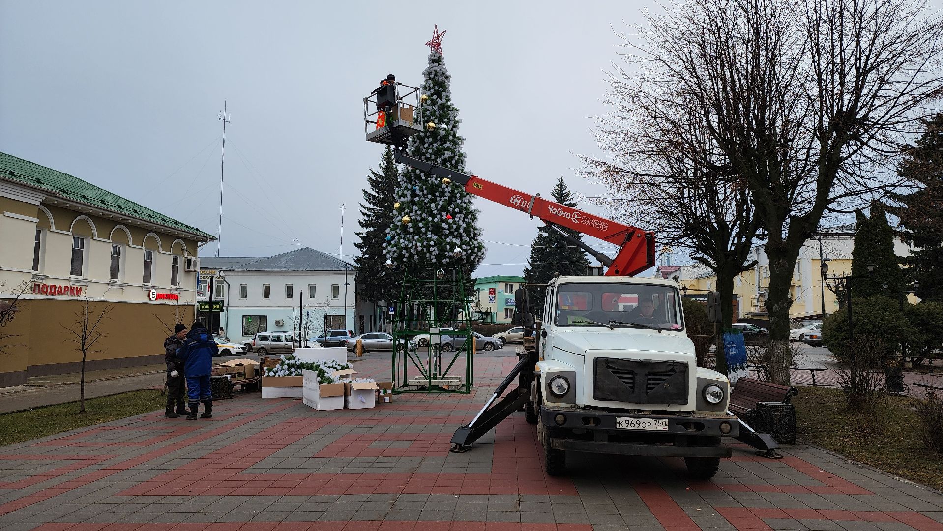 кашира, новогодняя елка, украшения, благоустройство, демонтаж, вертикалки,