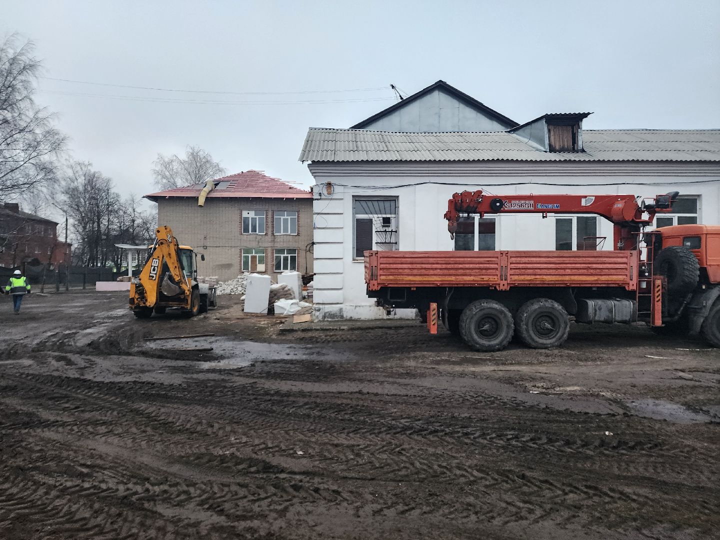 школа, стройка, дети, родители,