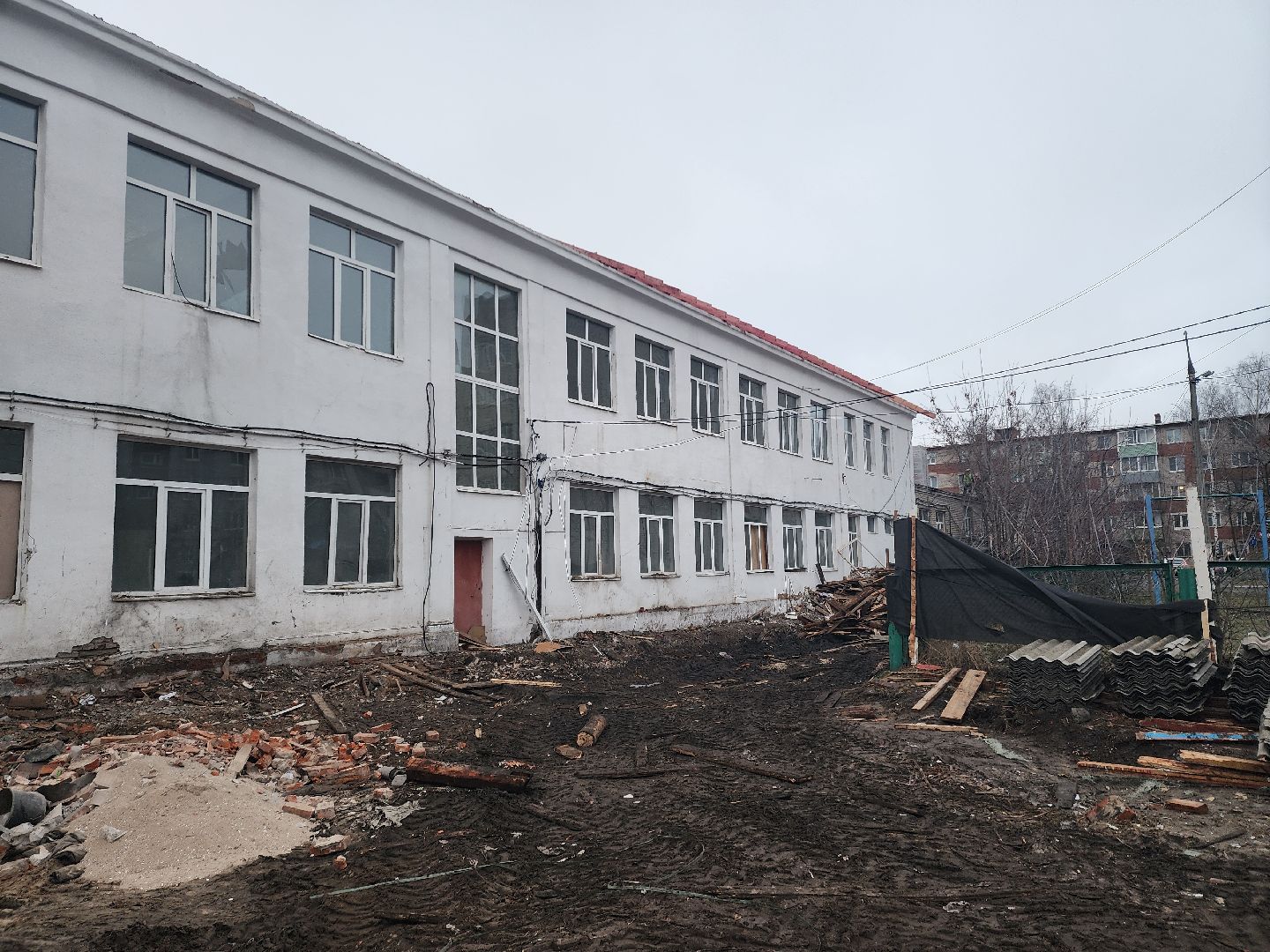 школа, стройка, дети, родители,