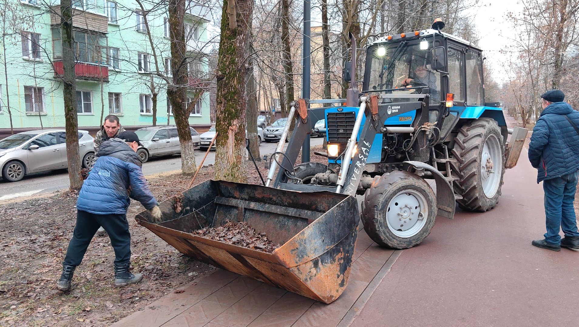 территория, уборка, дороги, листва, трактор, вертикалки,