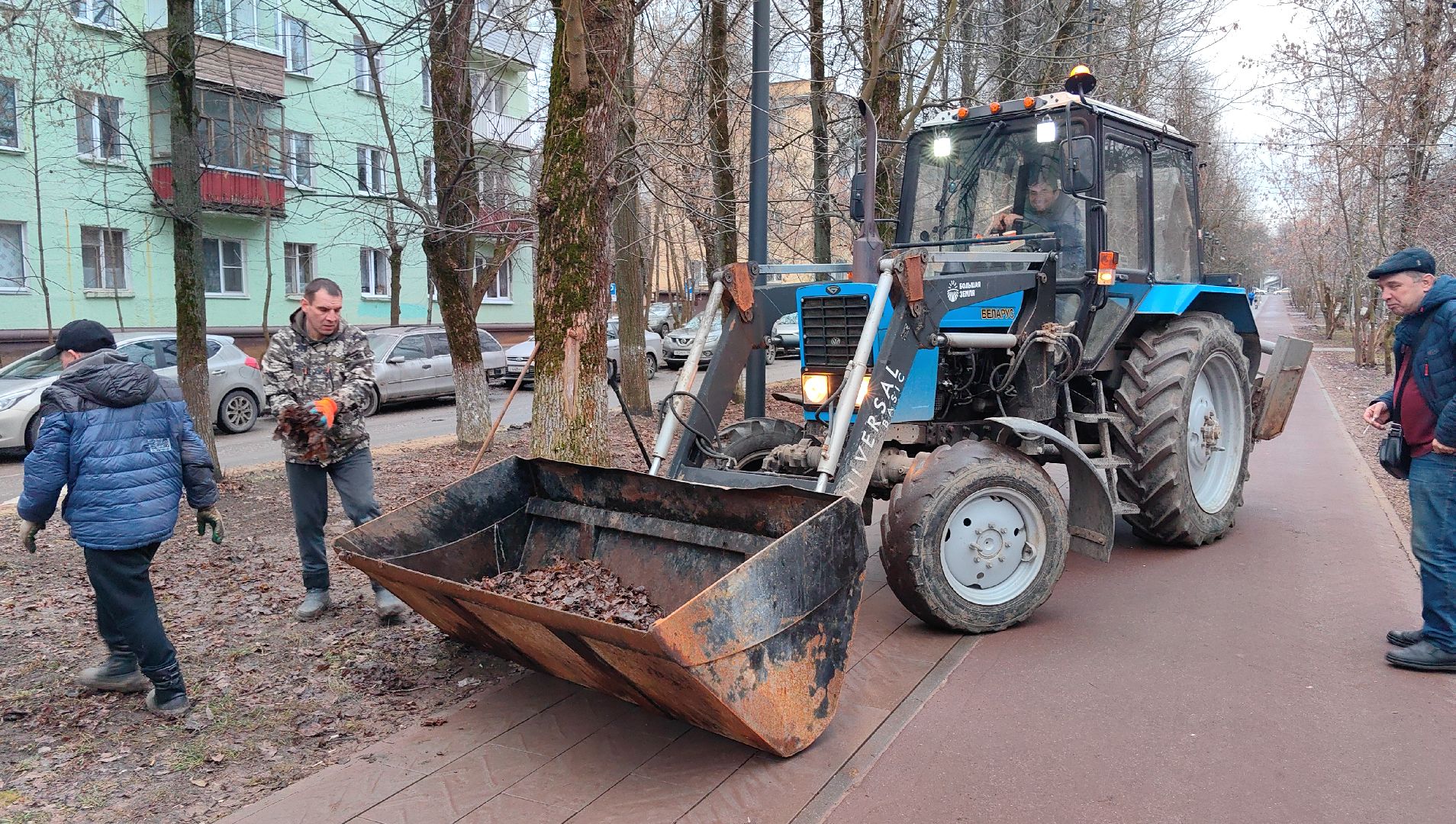 территория, уборка, дороги, листва, трактор, вертикалки,