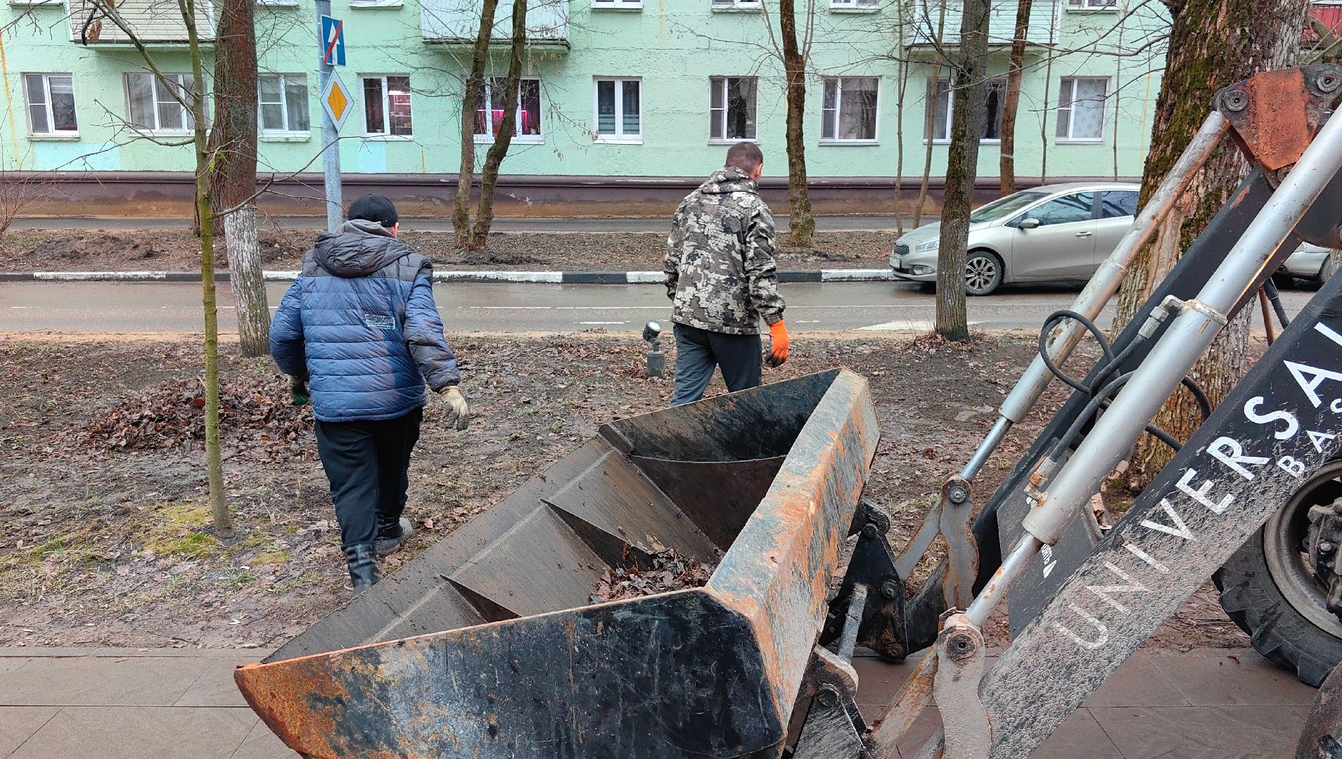 территория, уборка, дороги, листва, трактор, вертикалки,