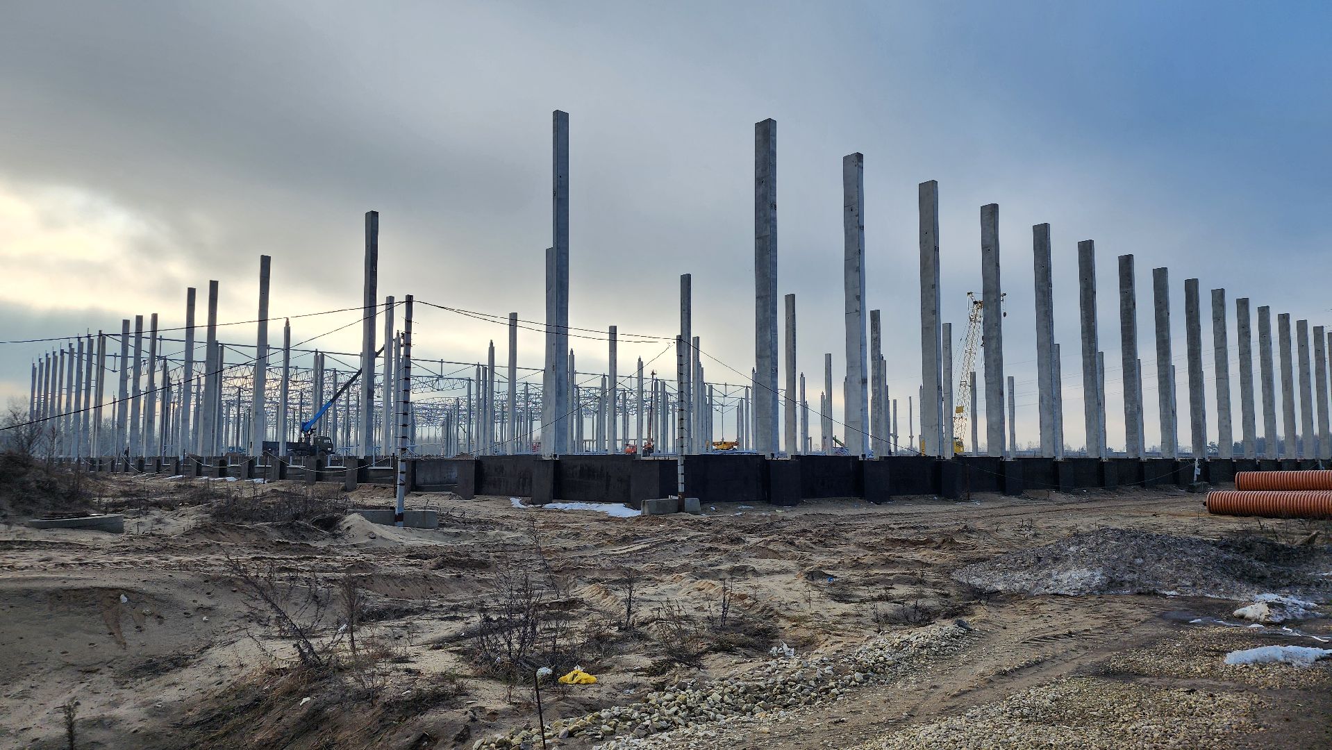 складской комплекс, Атлант-парк, строительство, рабочий поселок Обухово, Богородский городской округ, вертикалки,