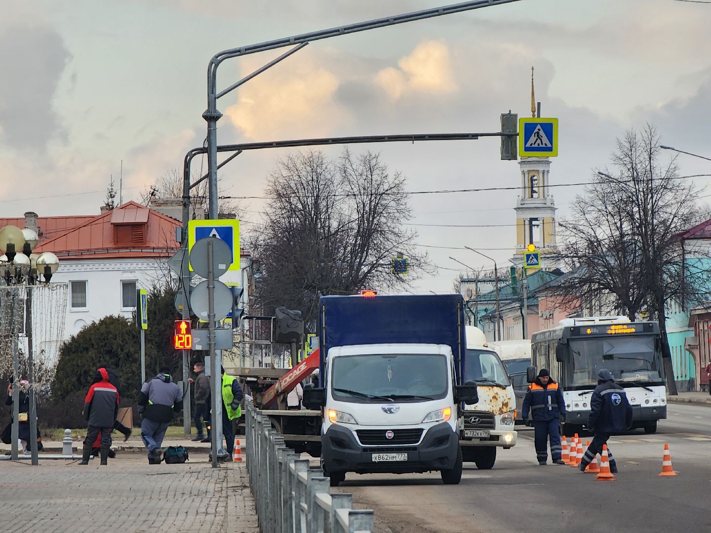 Коломна, дороги, пешеходный переход,