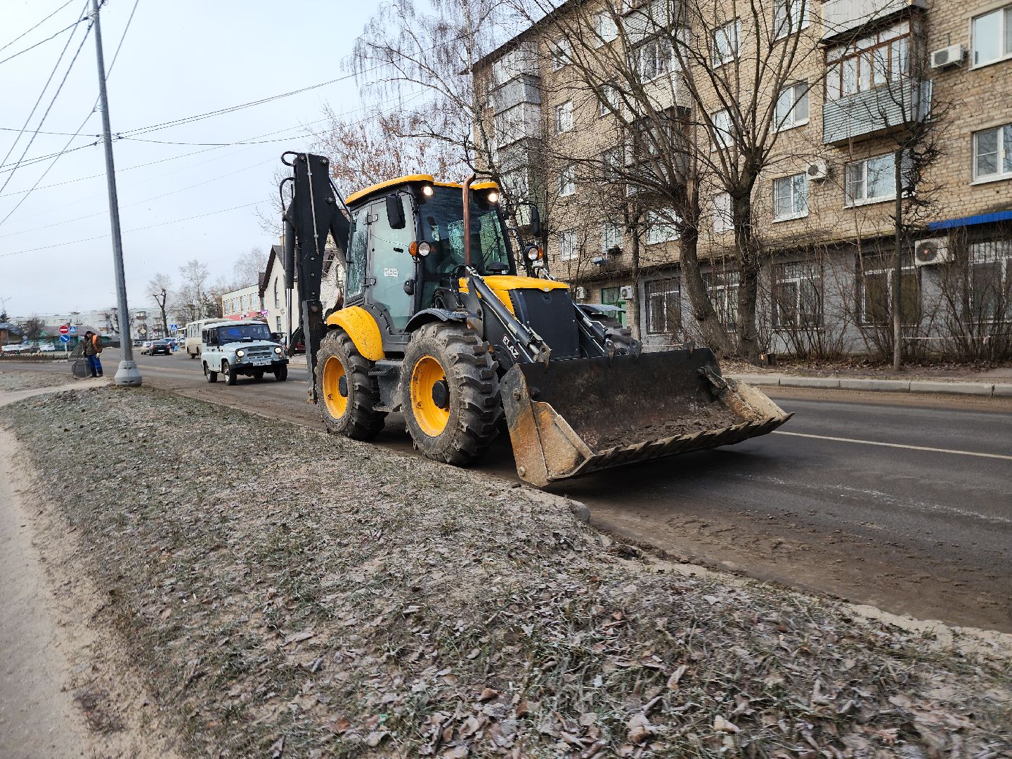 серпухов, подмосковье, уборка дороги,