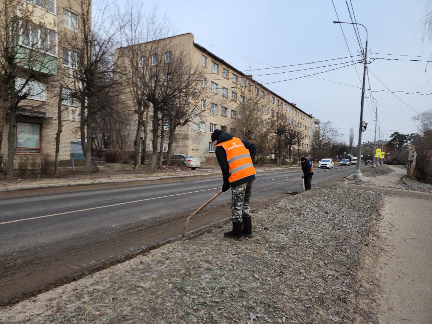 серпухов, подмосковье, уборка дороги,