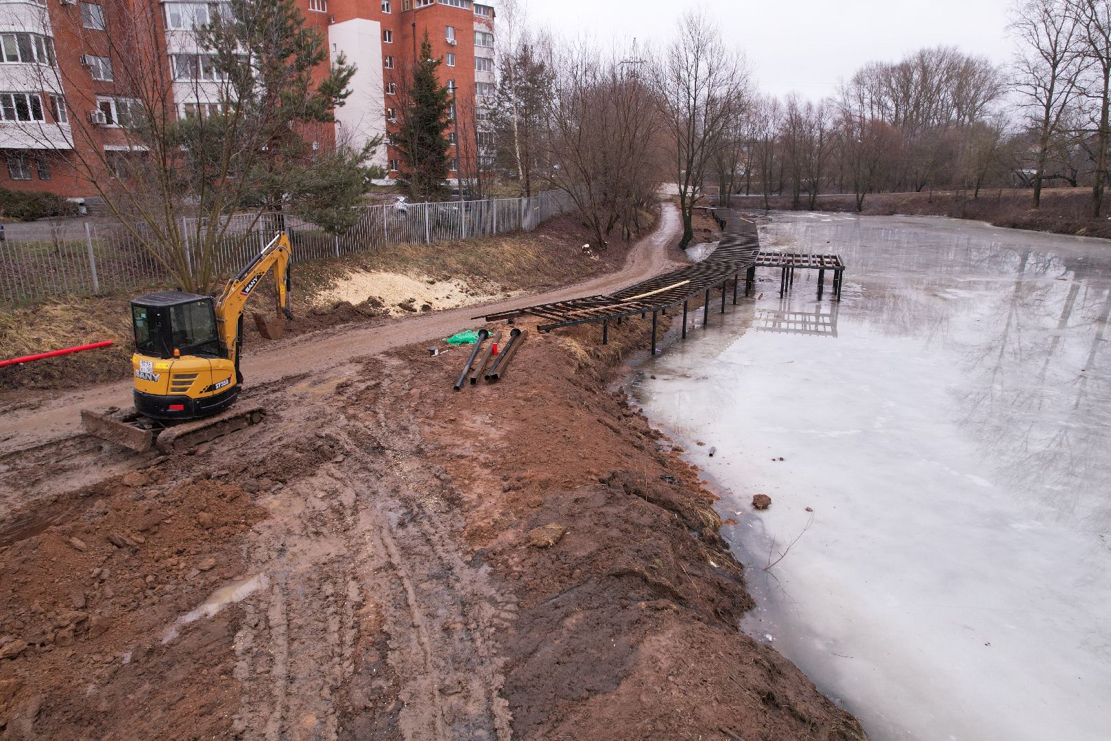 видео с коптера, чехов, благоустройство,