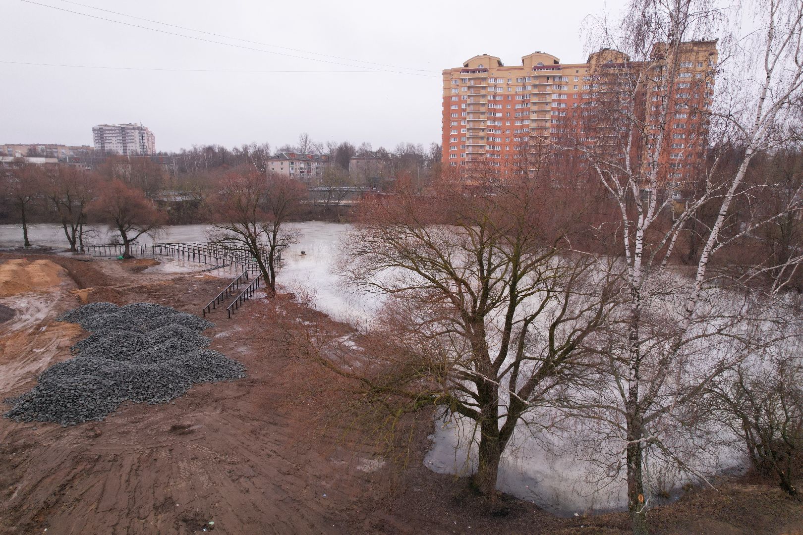 видео с коптера, чехов, благоустройство,