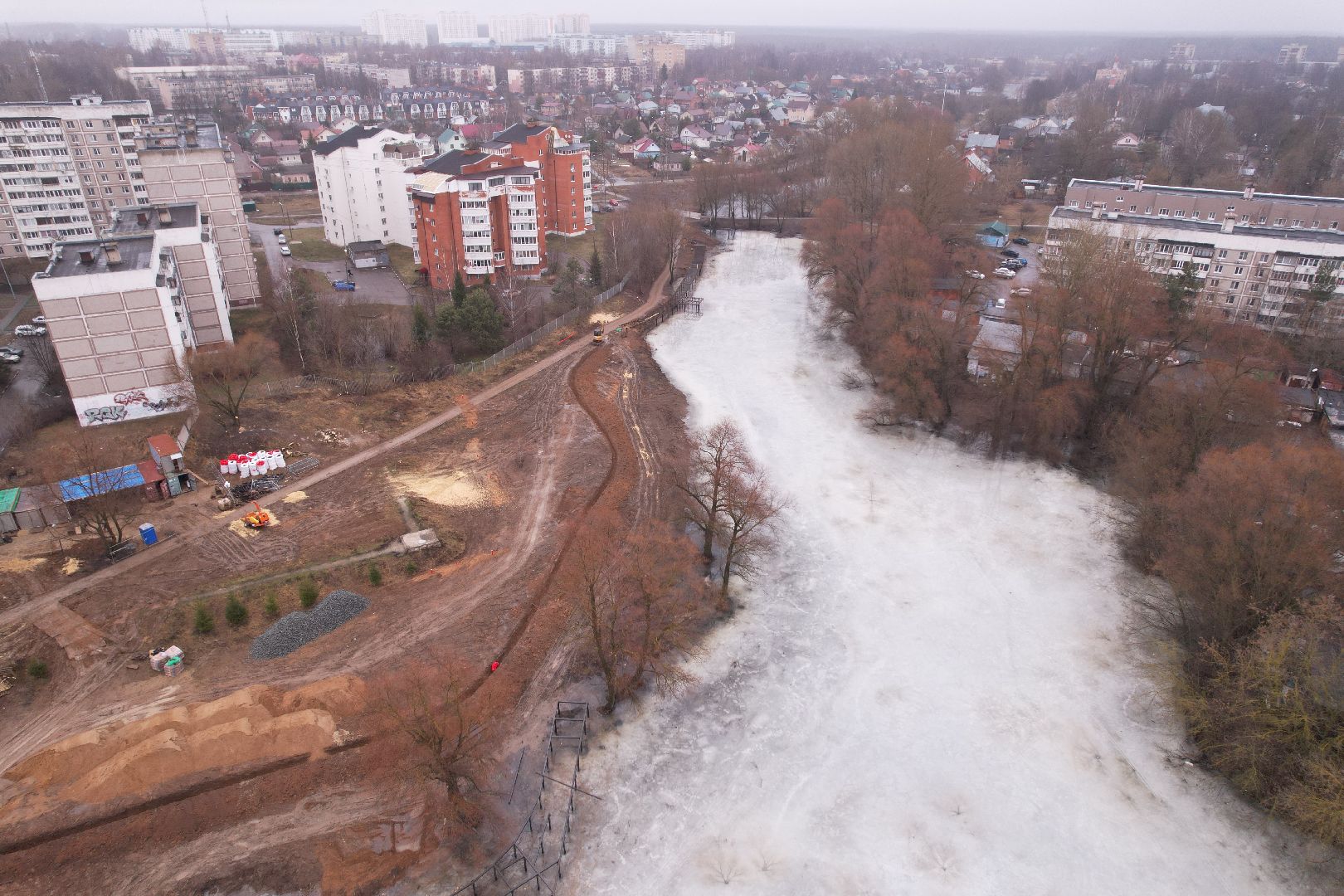 видео с коптера, чехов, благоустройство,