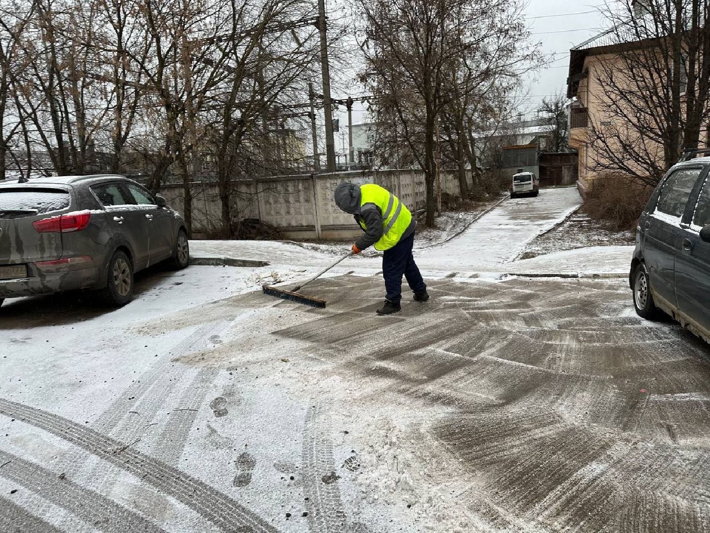 уборка снега, коммунальная служба, погода, домодедово,