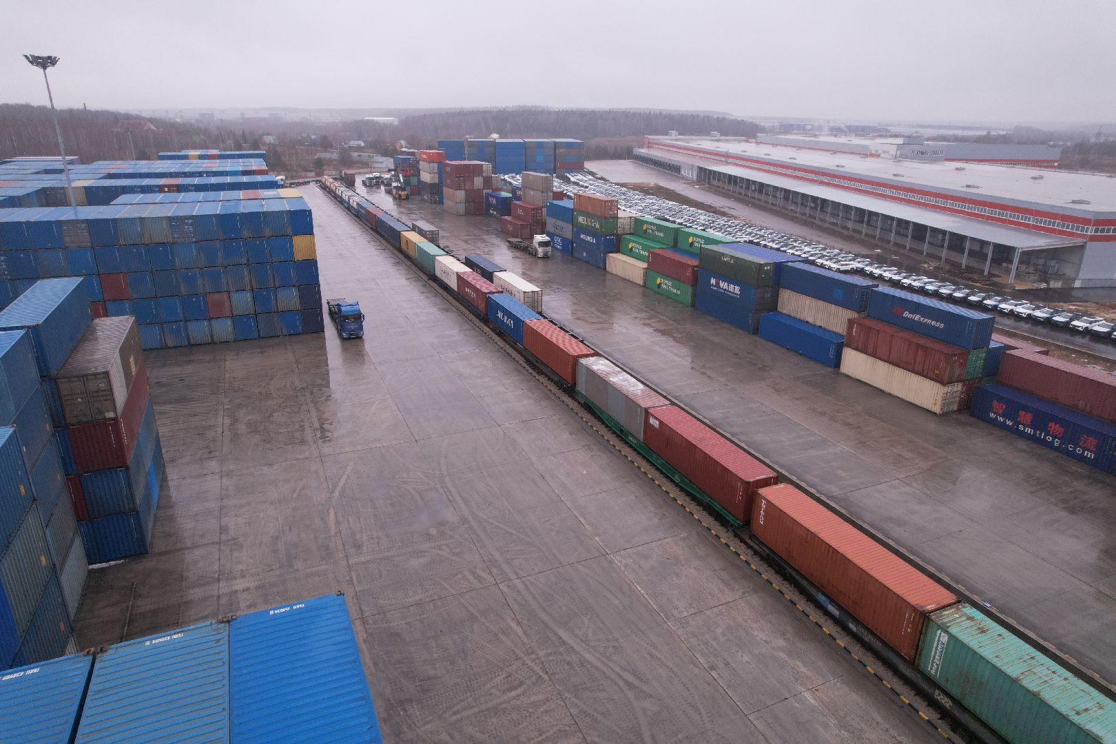 видео с коптера, чехов, сухой порт,