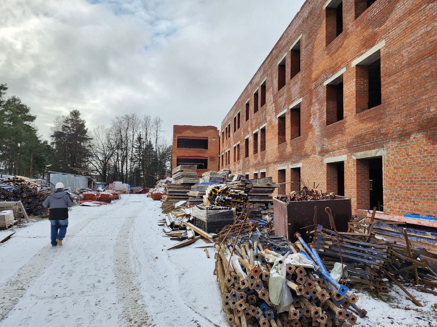 Чехов, поселок Мещерское, психбольница, новый лечебный корпус, строительство, реконструкция, опалубка, вертикалка,