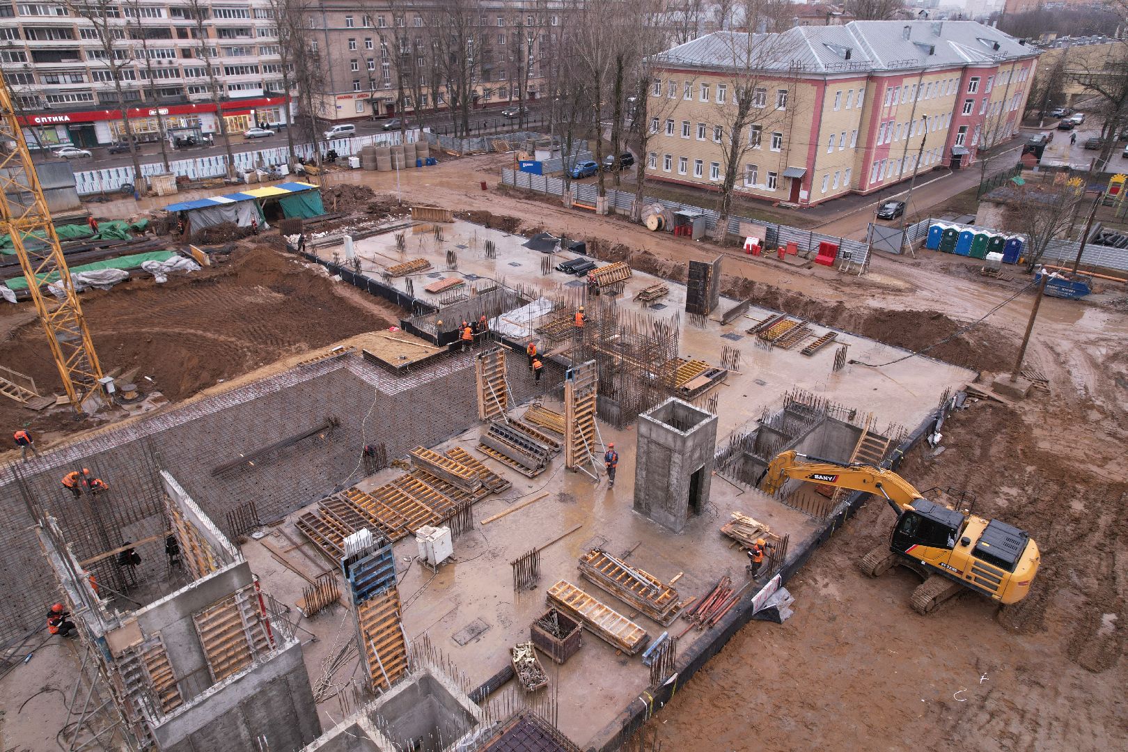 видео с коптера, поликлиника, королёв,