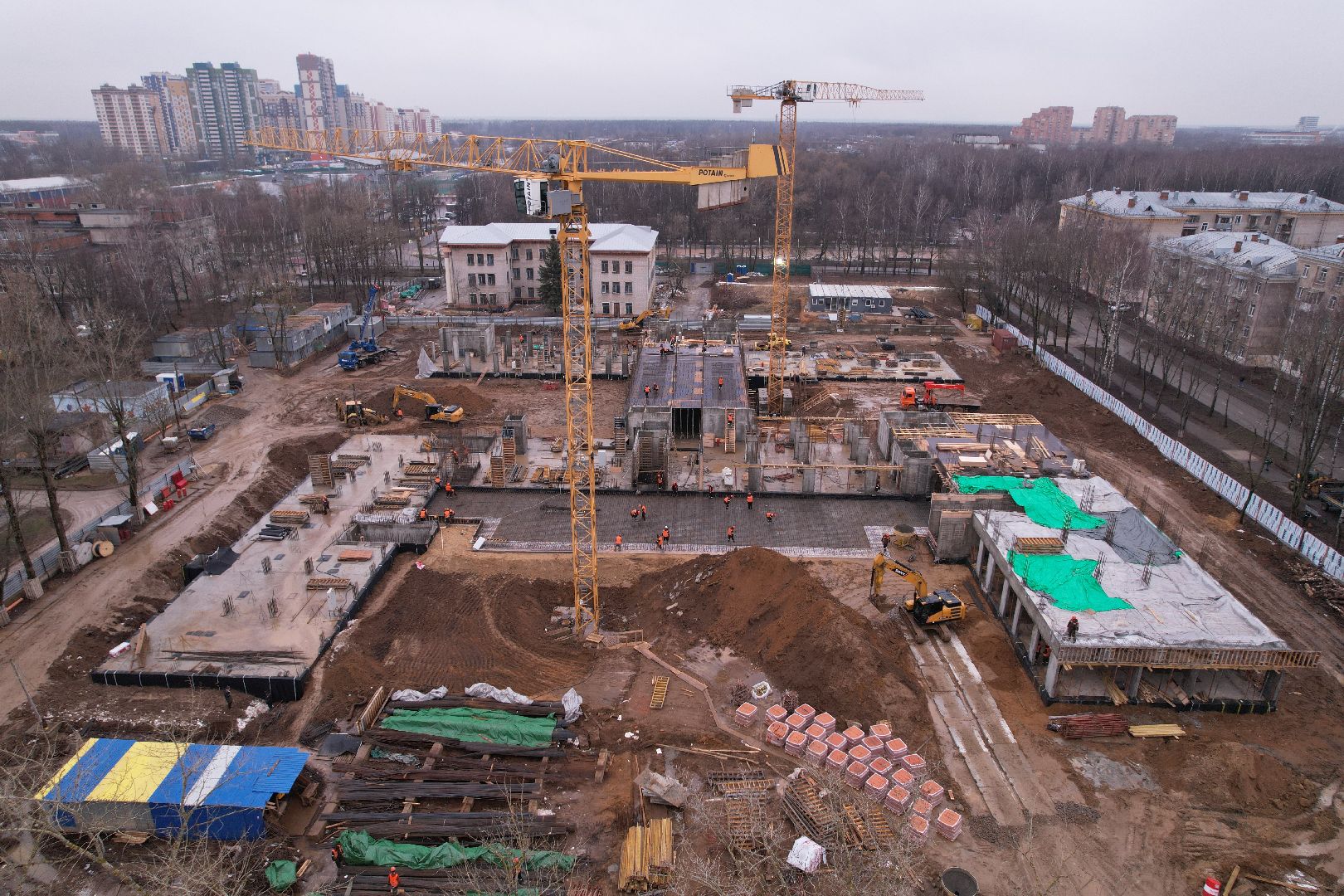 видео с коптера, поликлиника, королёв,