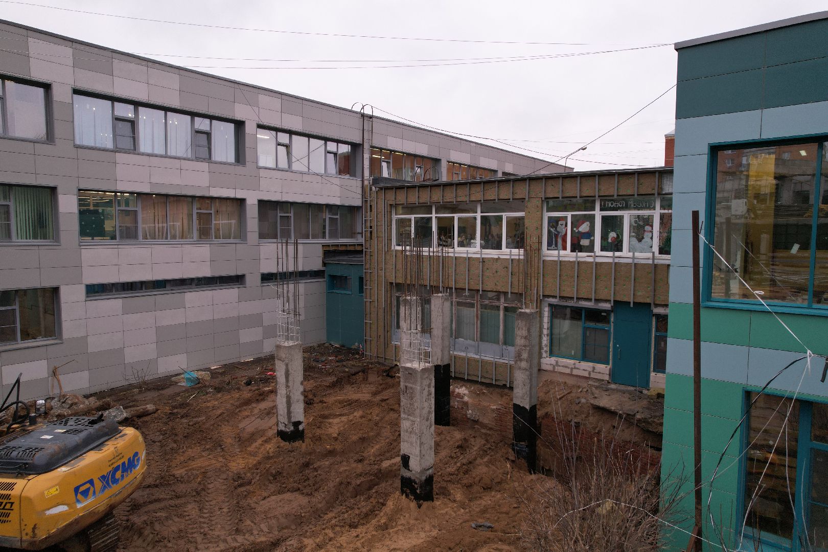 видео с коптера, королёв, школа,