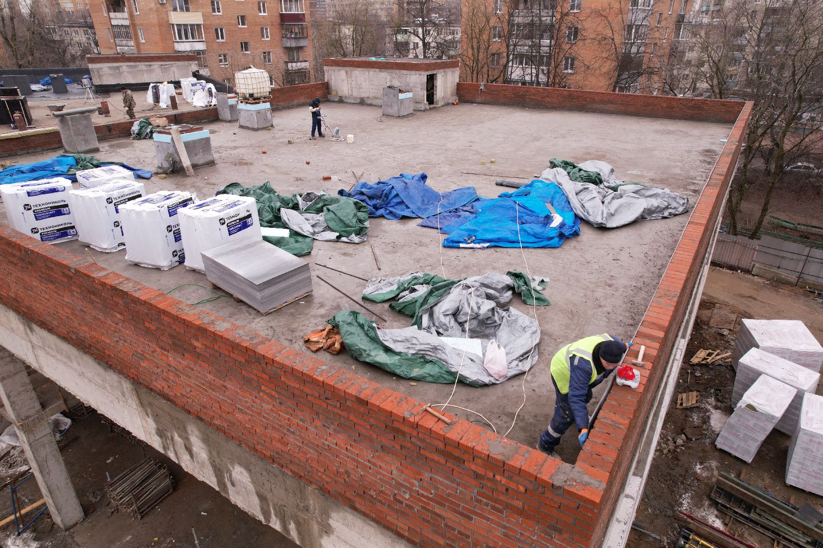 видео с коптера, королёв, школа,