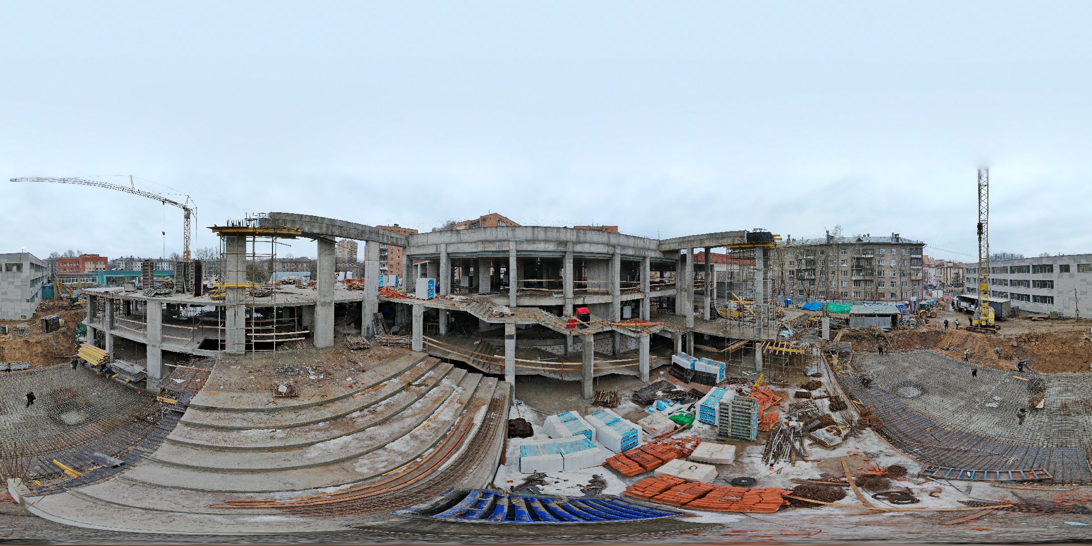 видео с коптера, королёв, школа,