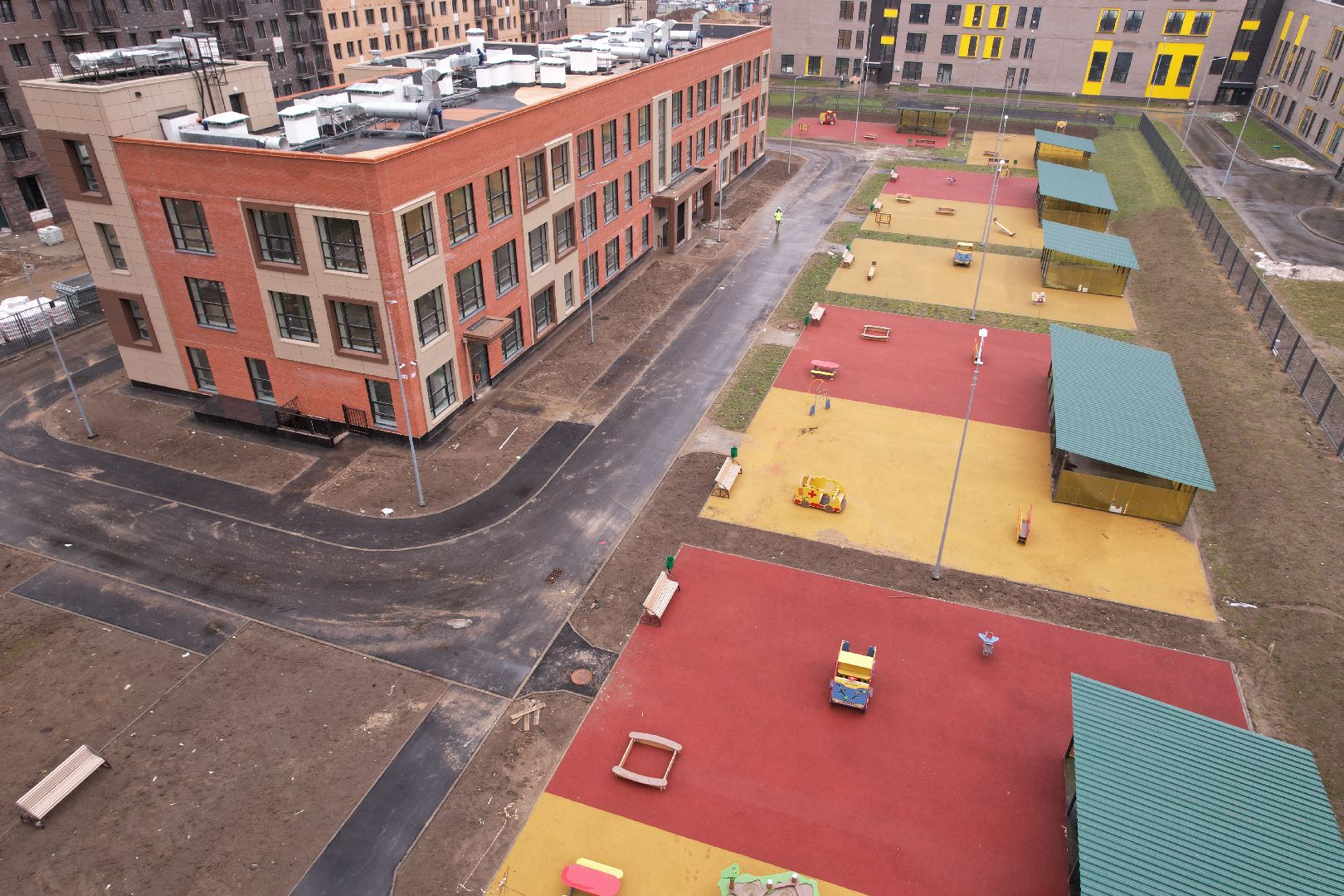 видео с коптера, балашиха, детский сад,