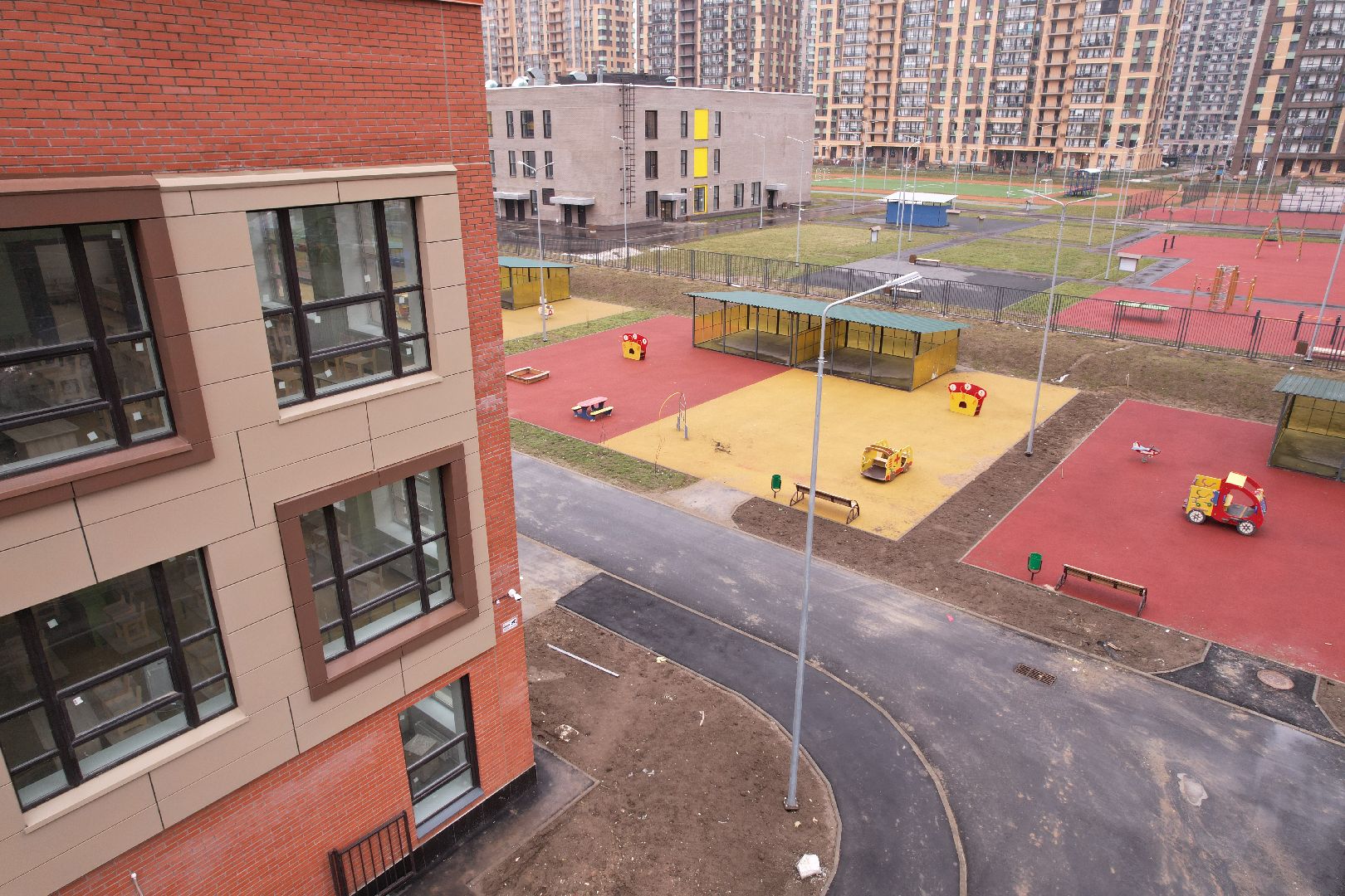 видео с коптера, балашиха, детский сад,