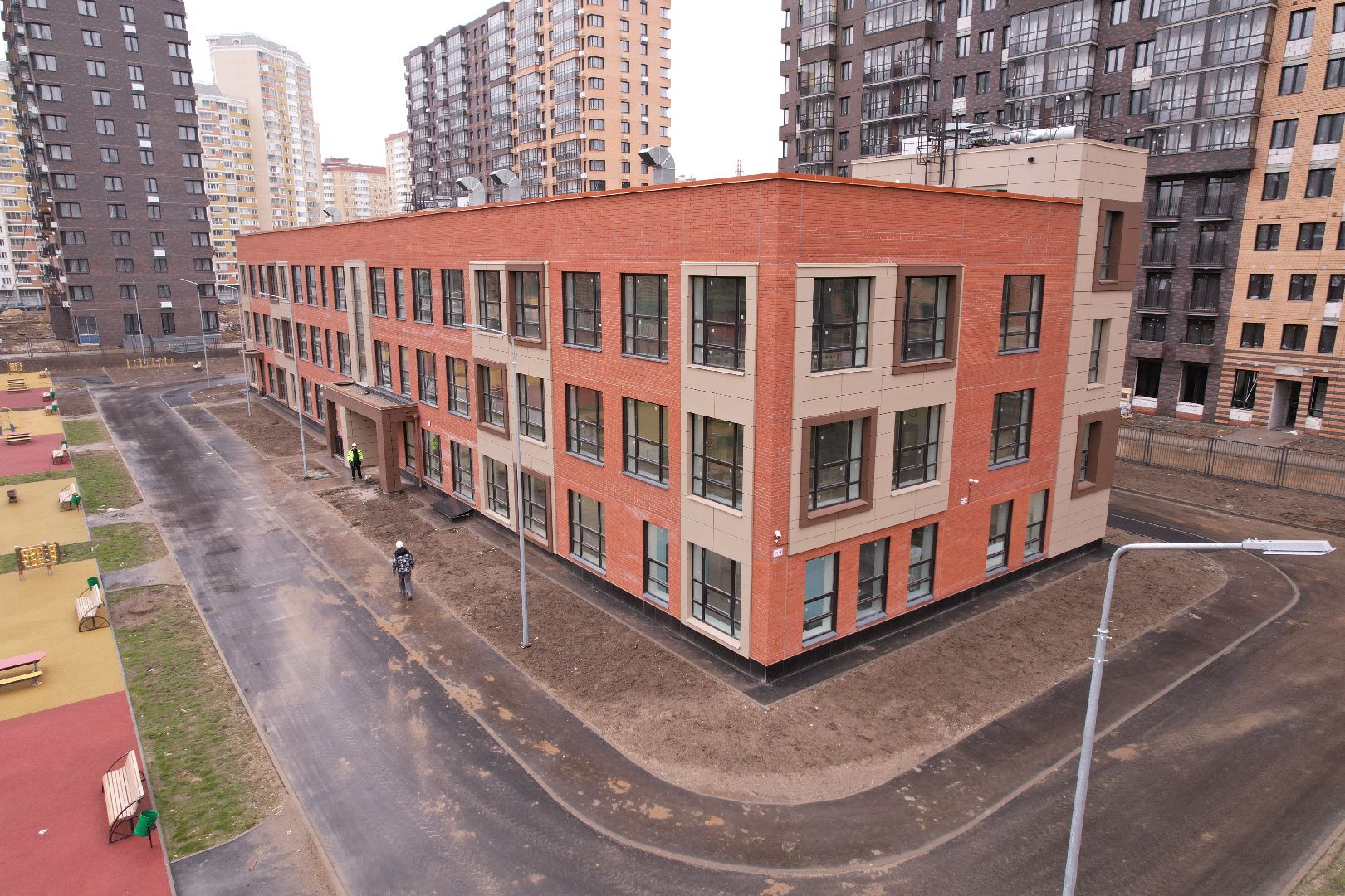 видео с коптера, балашиха, детский сад,