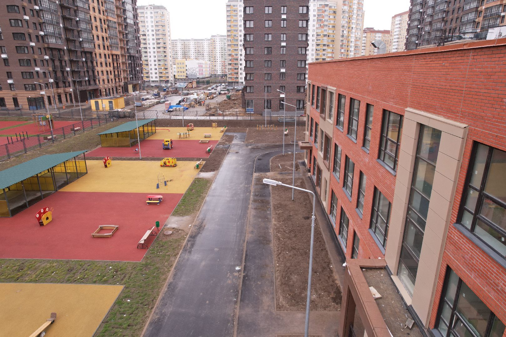 видео с коптера, балашиха, детский сад,