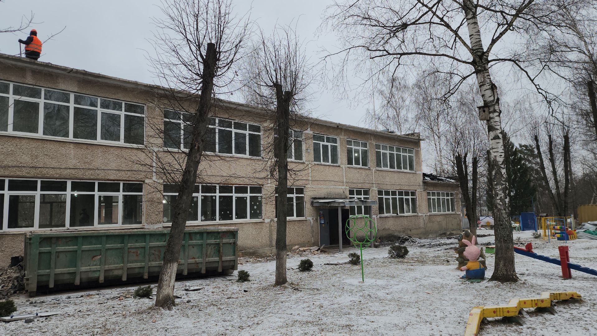 серпухов, детский сад василек, деревня васильевское, капитальный ремонт детского сада, ремонт кровли,