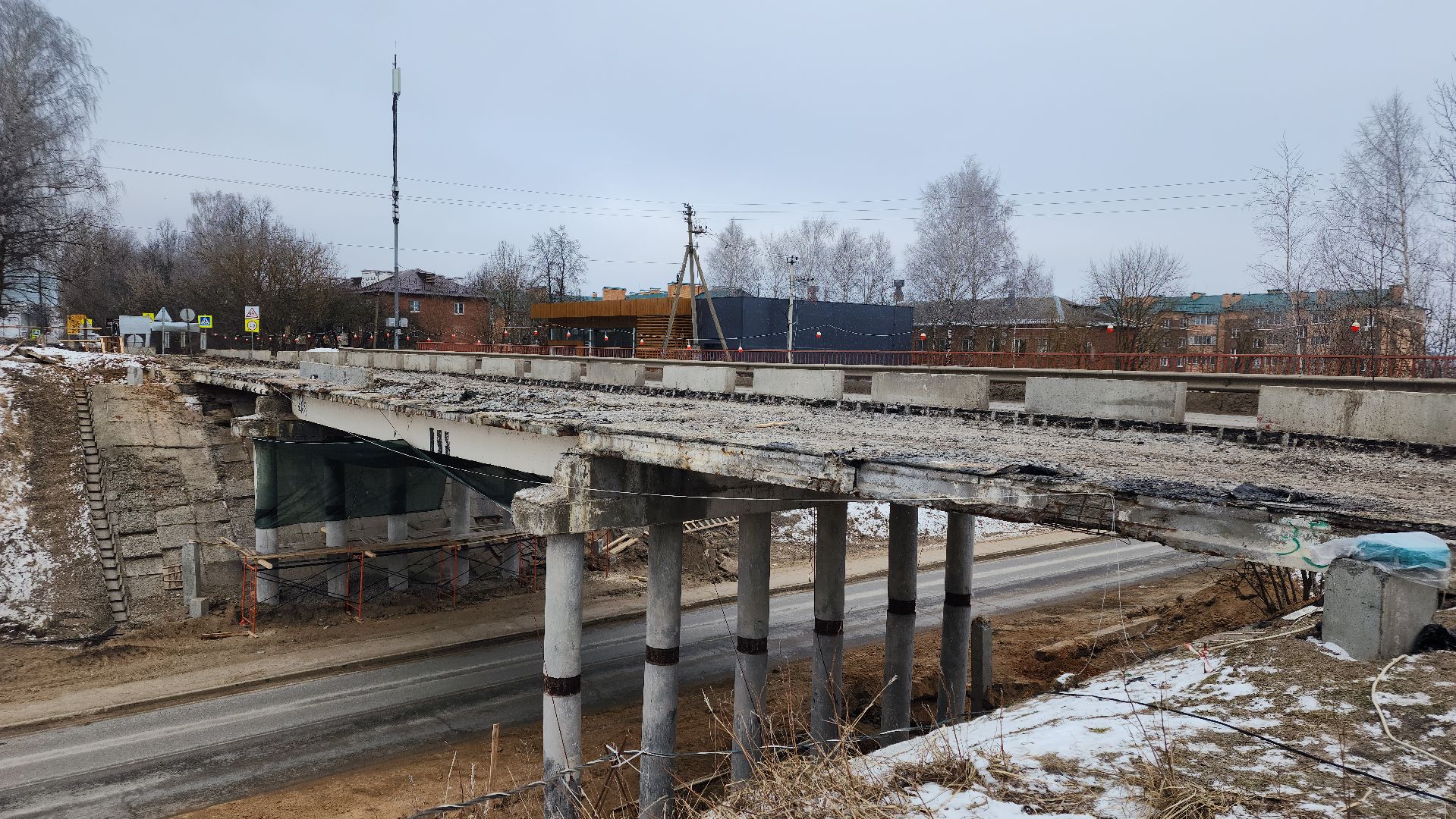 дороги подмосковья, волоколамск, ремонт путепровода,
