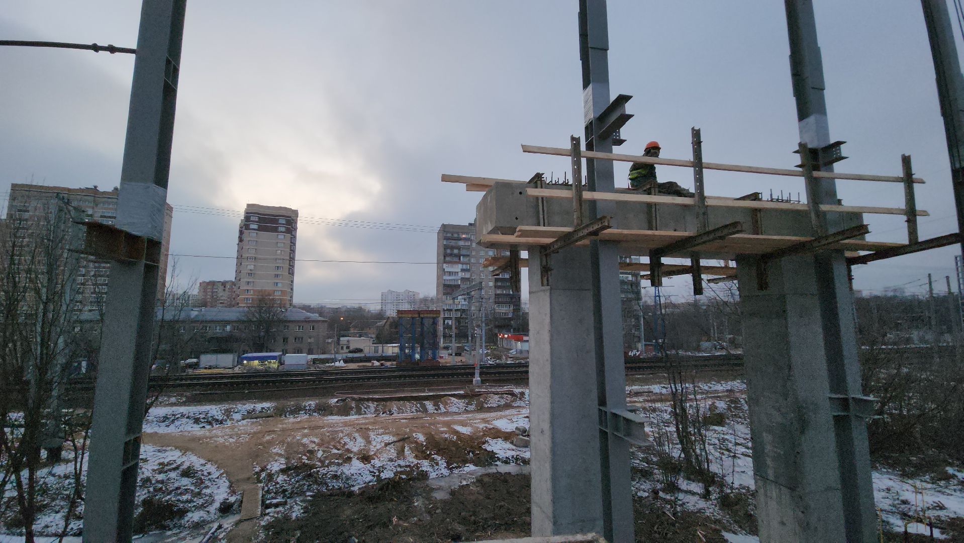 наземный переход, Лобня, Строительство, вертикалки,