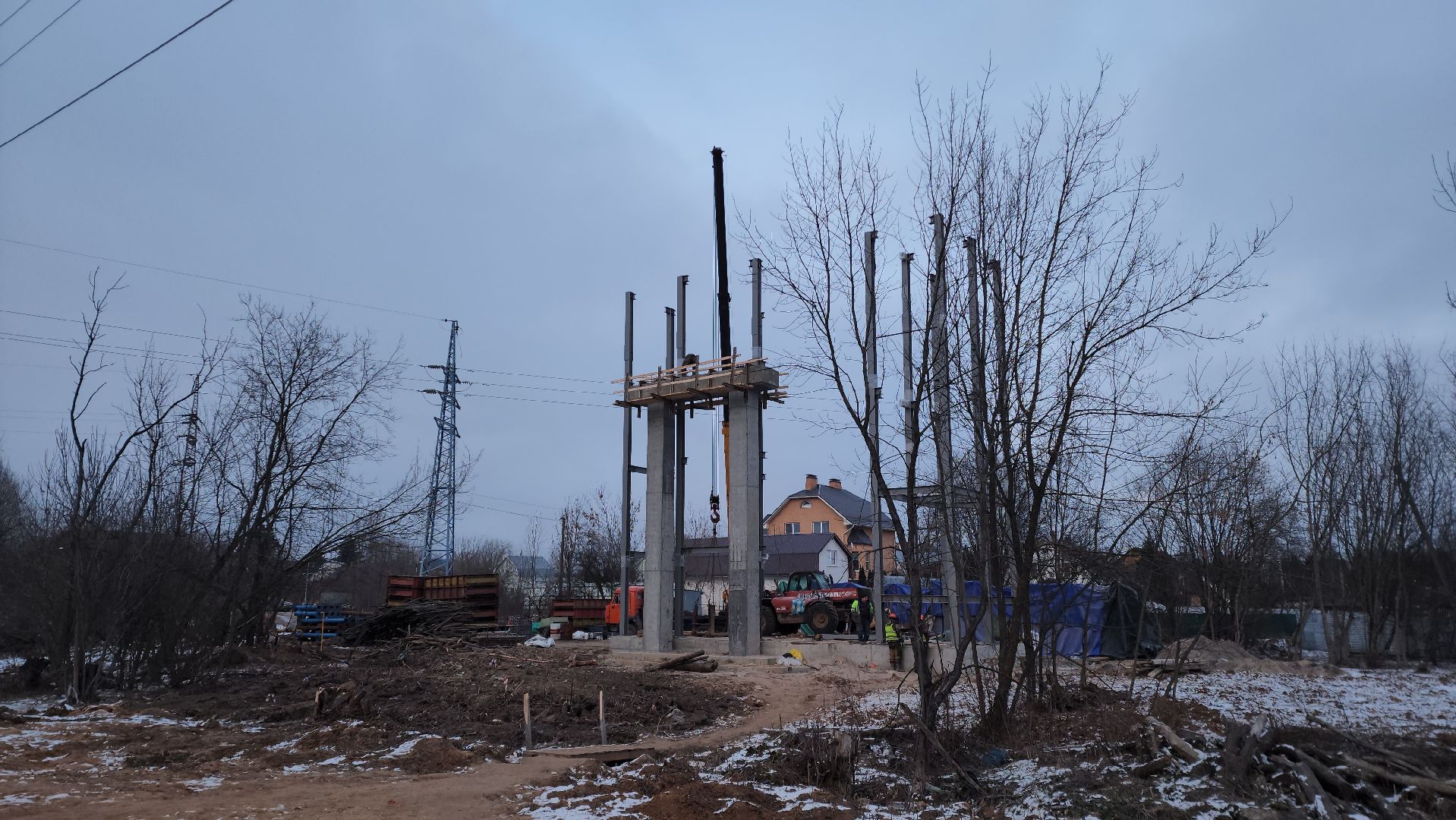 наземный переход, Лобня, Строительство, вертикалки,