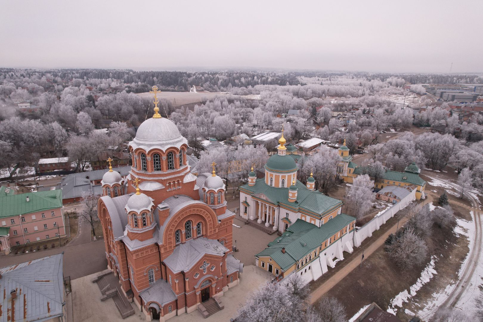 видео с коптера, женский монастырь, хотьково, школа-пансион,