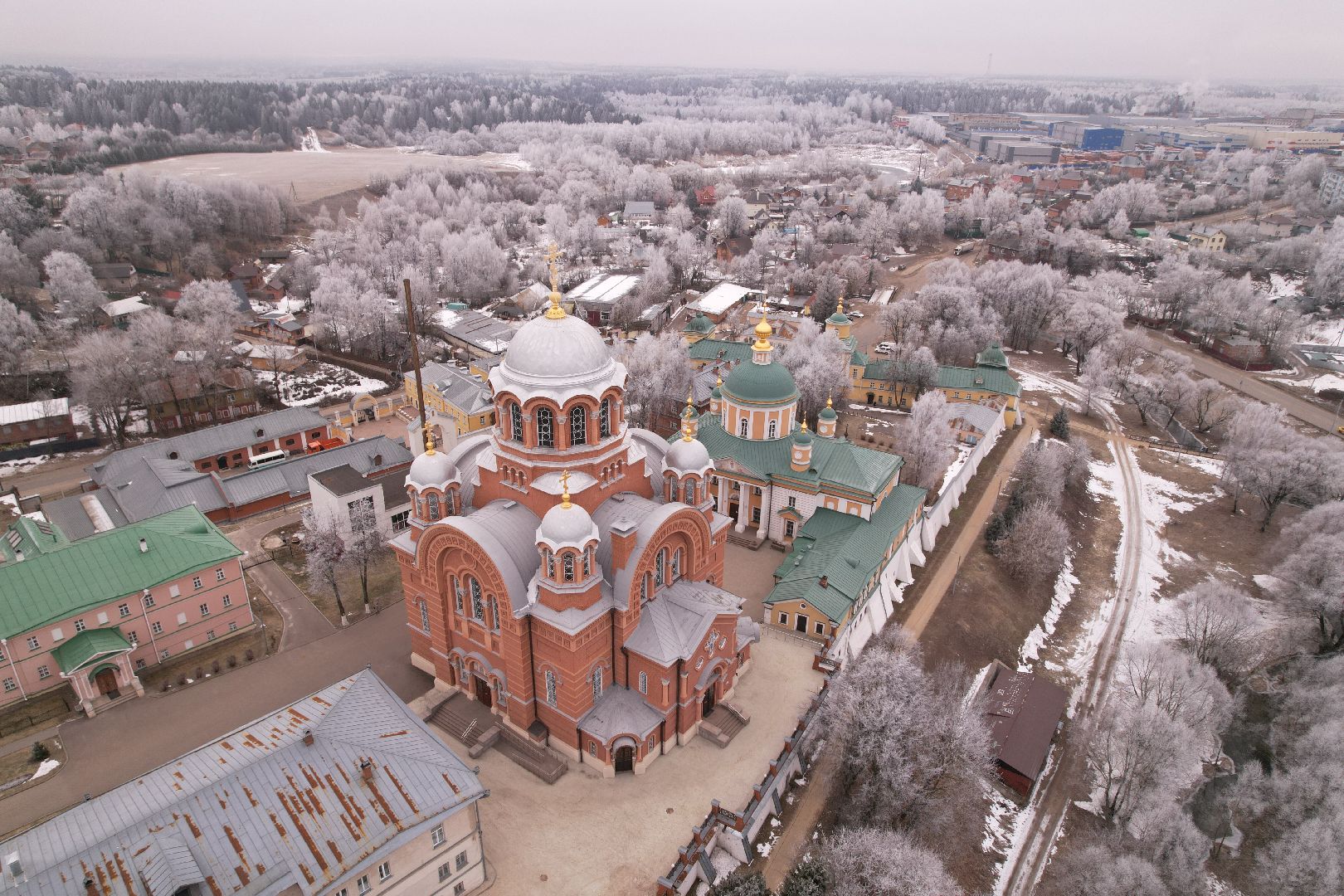 видео с коптера, женский монастырь, хотьково, школа-пансион,