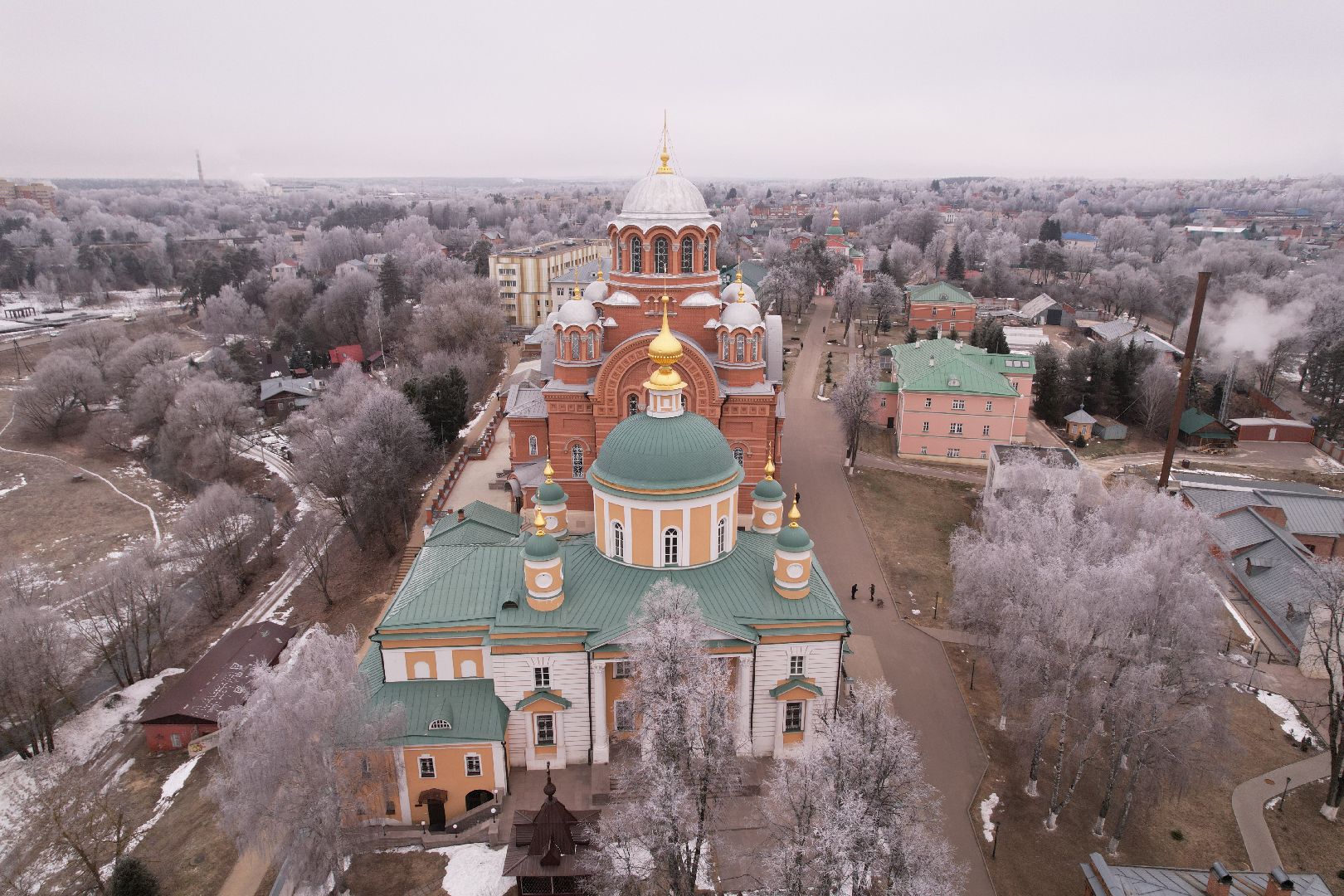 видео с коптера, женский монастырь, хотьково, школа-пансион,
