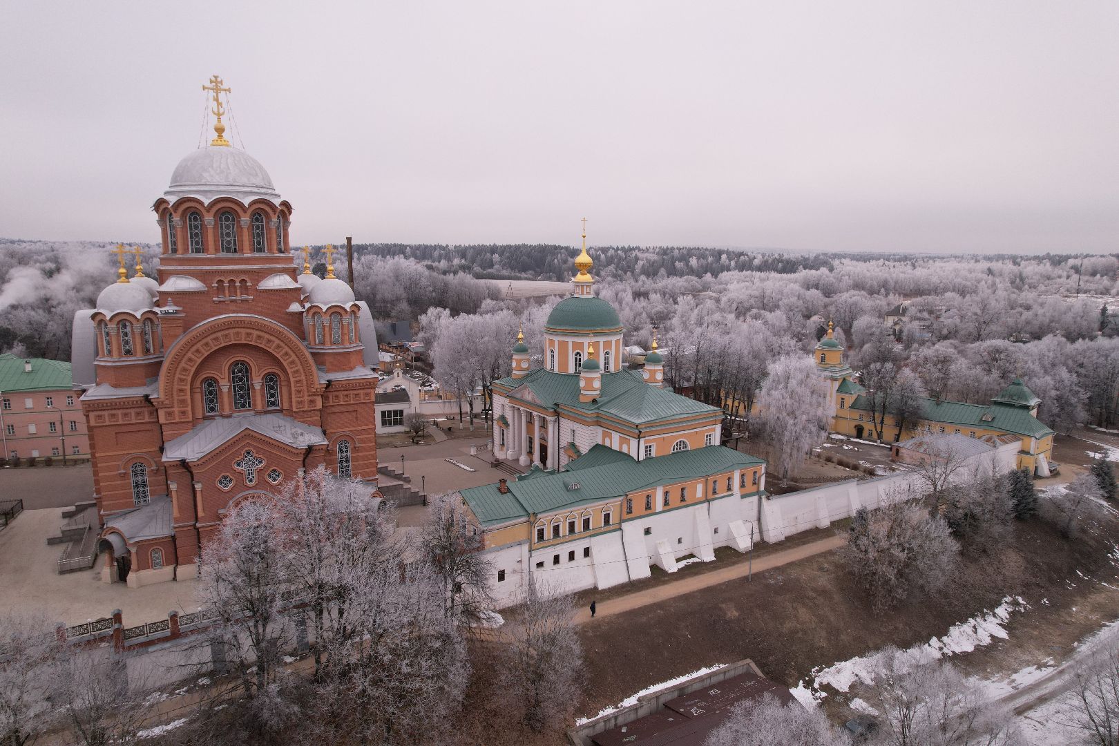 видео с коптера, женский монастырь, хотьково, школа-пансион,