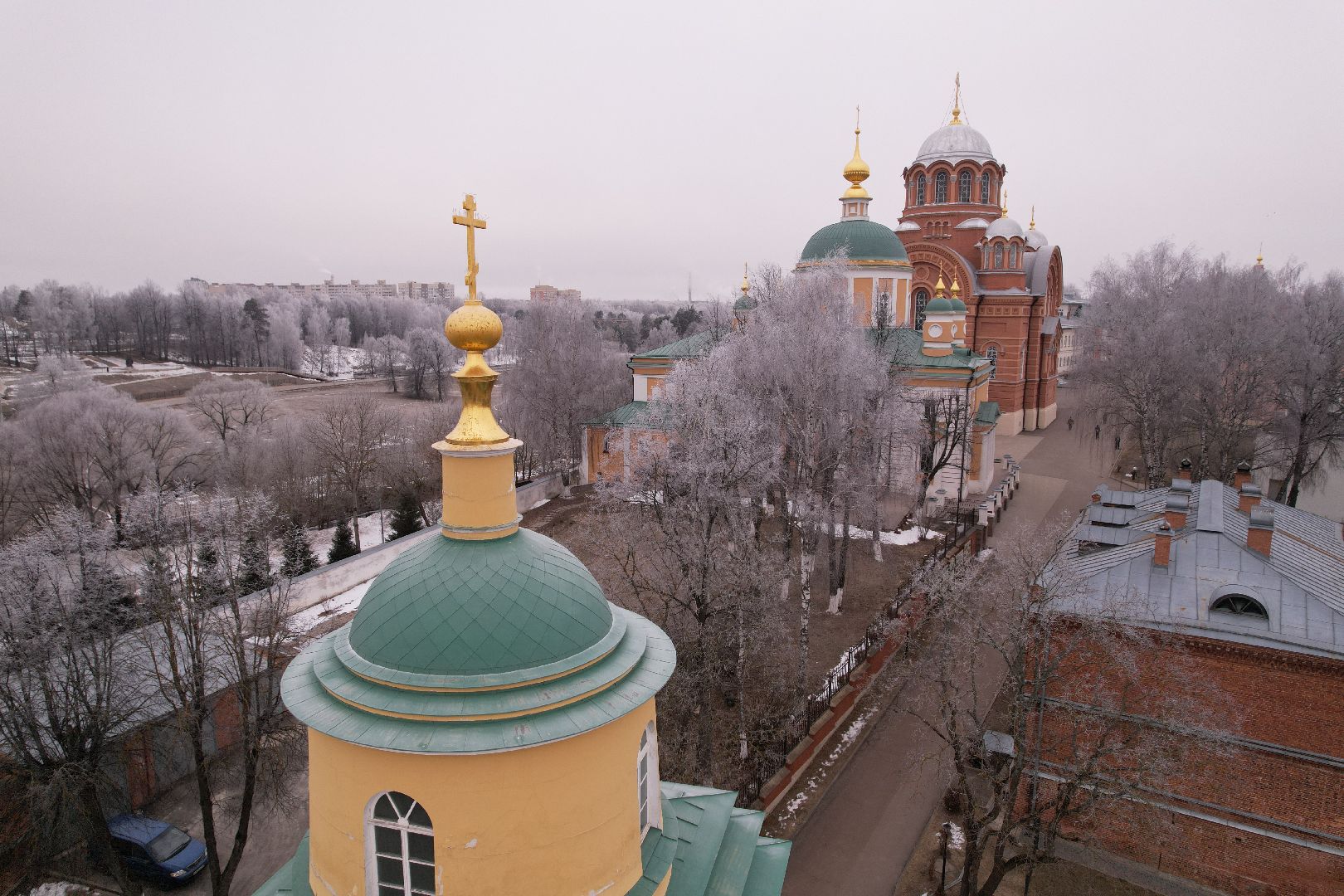 видео с коптера, женский монастырь, хотьково, школа-пансион,