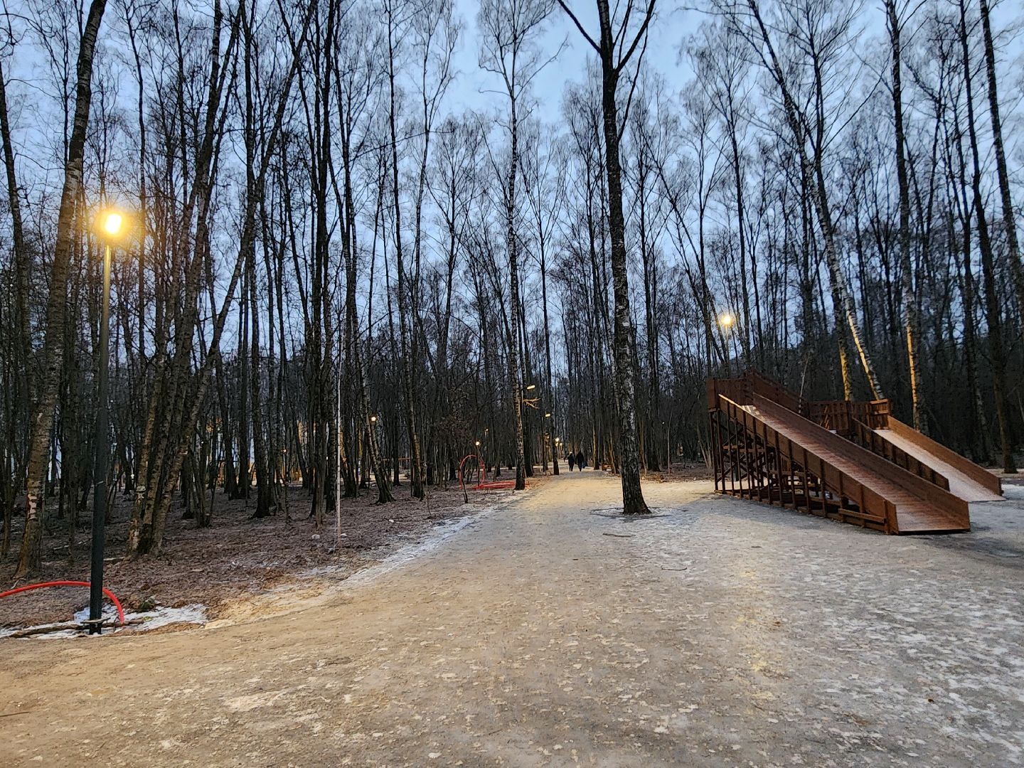 Чехов, микрорайон Губернский, лесопарк, строительство, благоустройство, наружное освещение, уличное освещение, фонари,